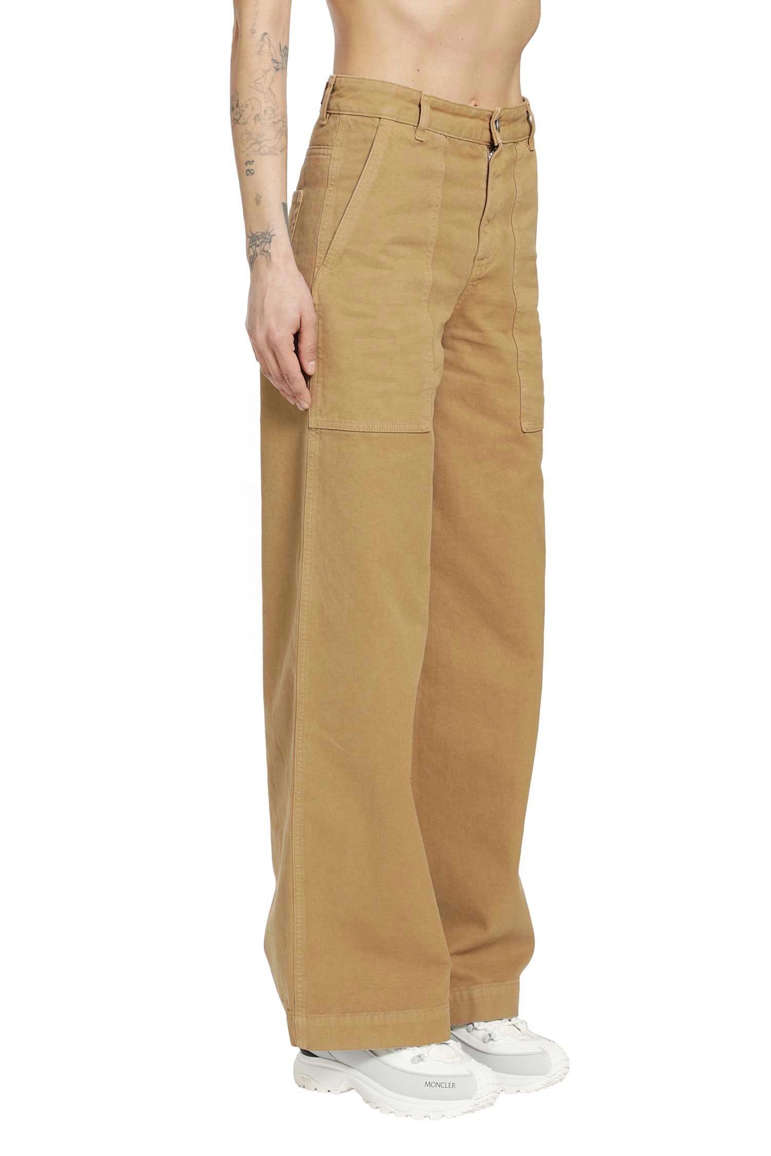 Moncler Leather Logo Cotton Trousers