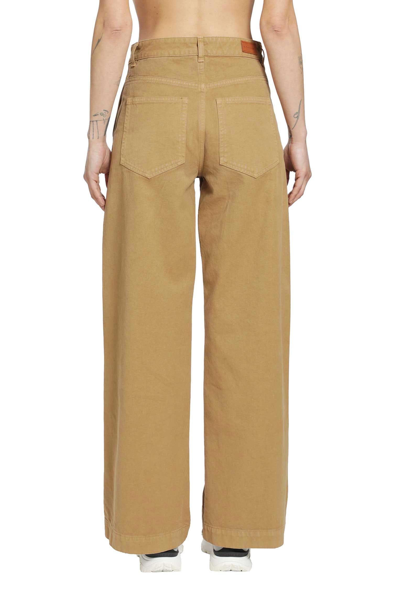 Moncler Leather Logo Cotton Trousers