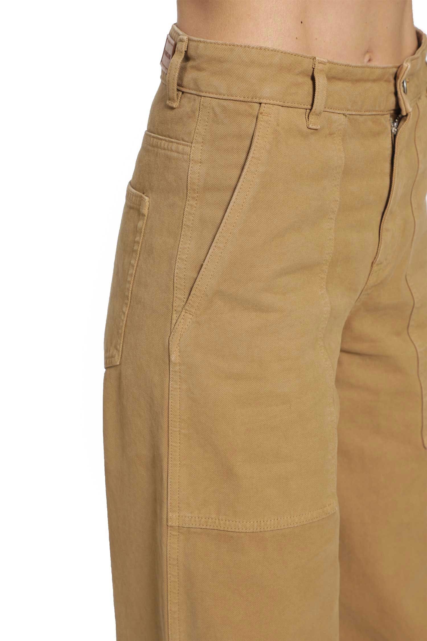 Moncler Leather Logo Cotton Trousers