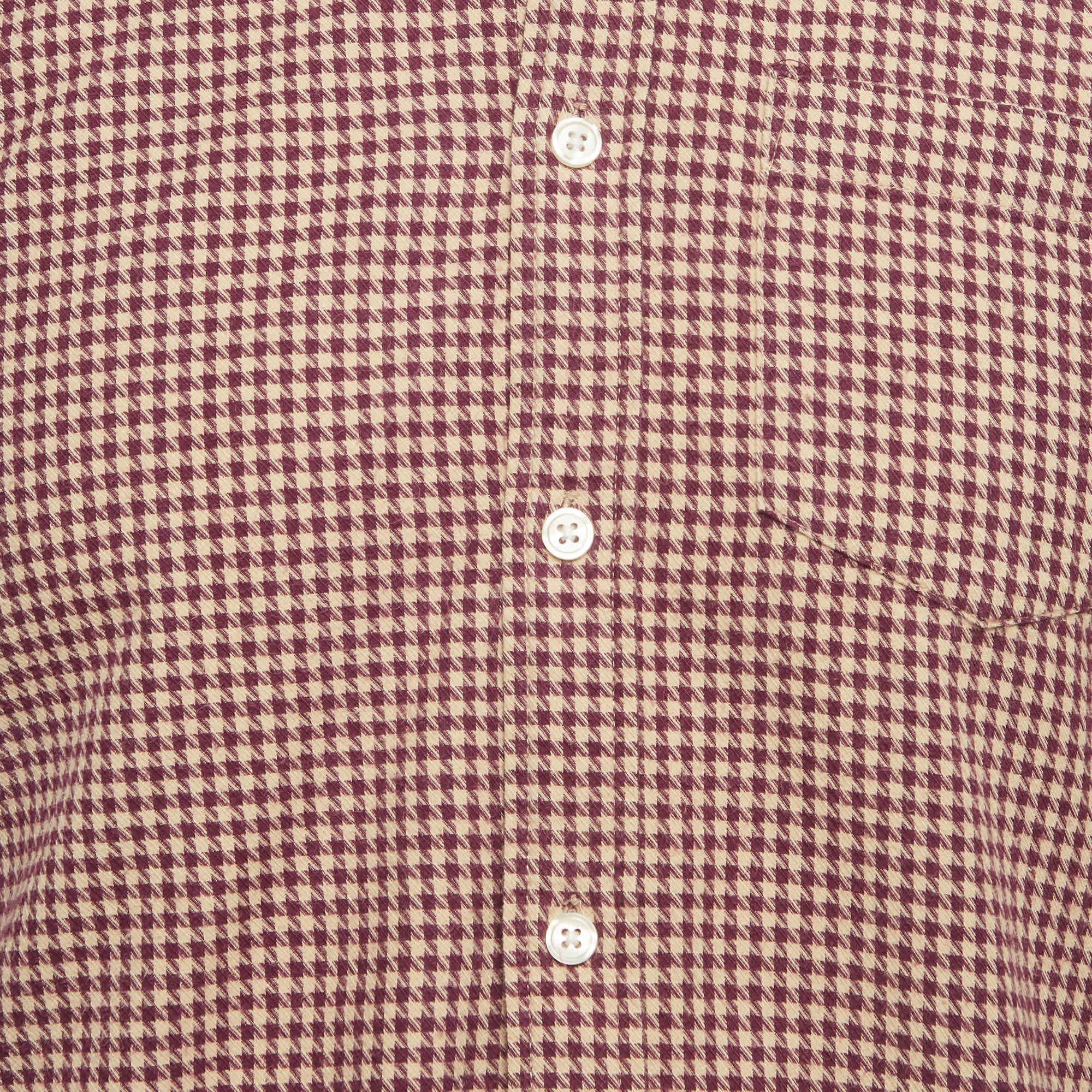 Supreme Purple/beige Houndstooth Cotton Shirt
