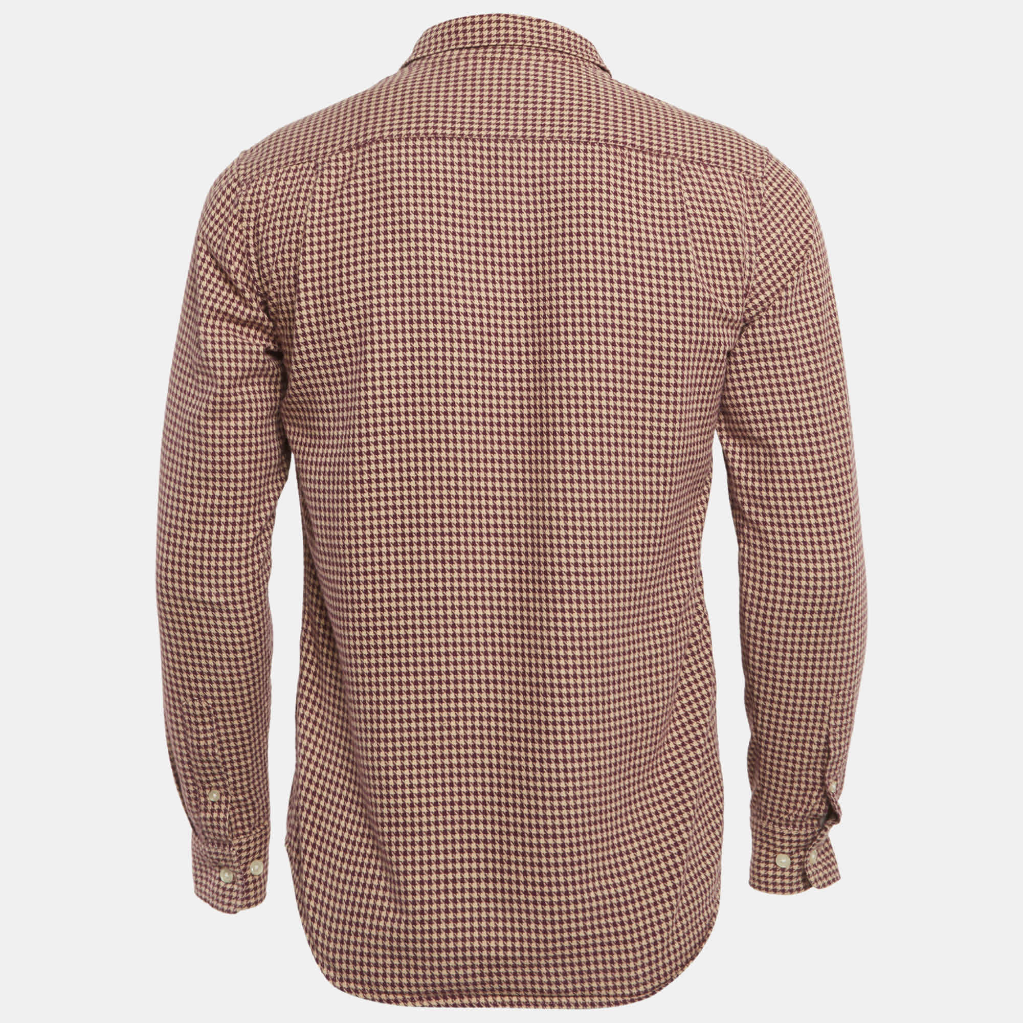 Supreme Purple/beige Houndstooth Cotton Shirt
