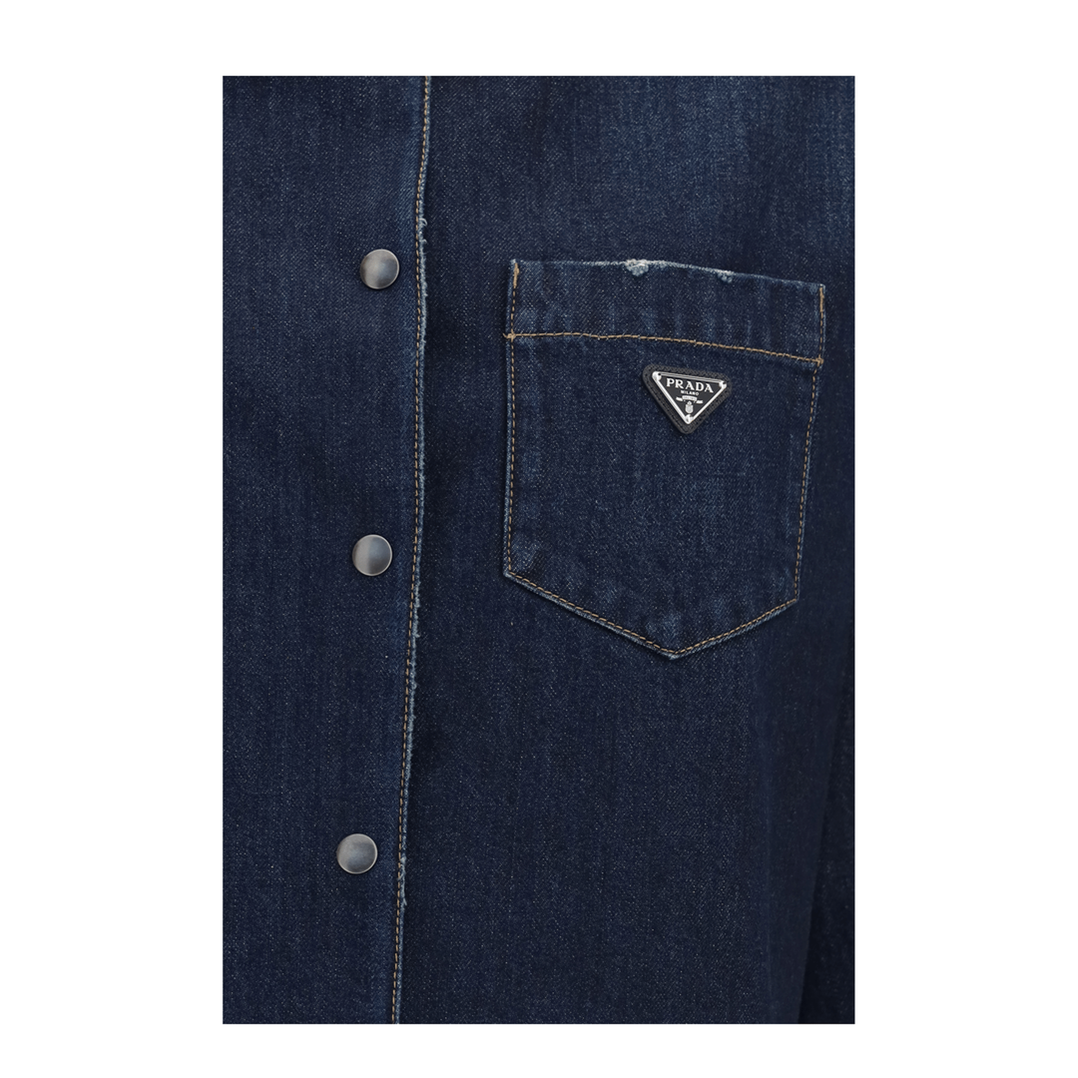 Prada Denim Shirt With Logo