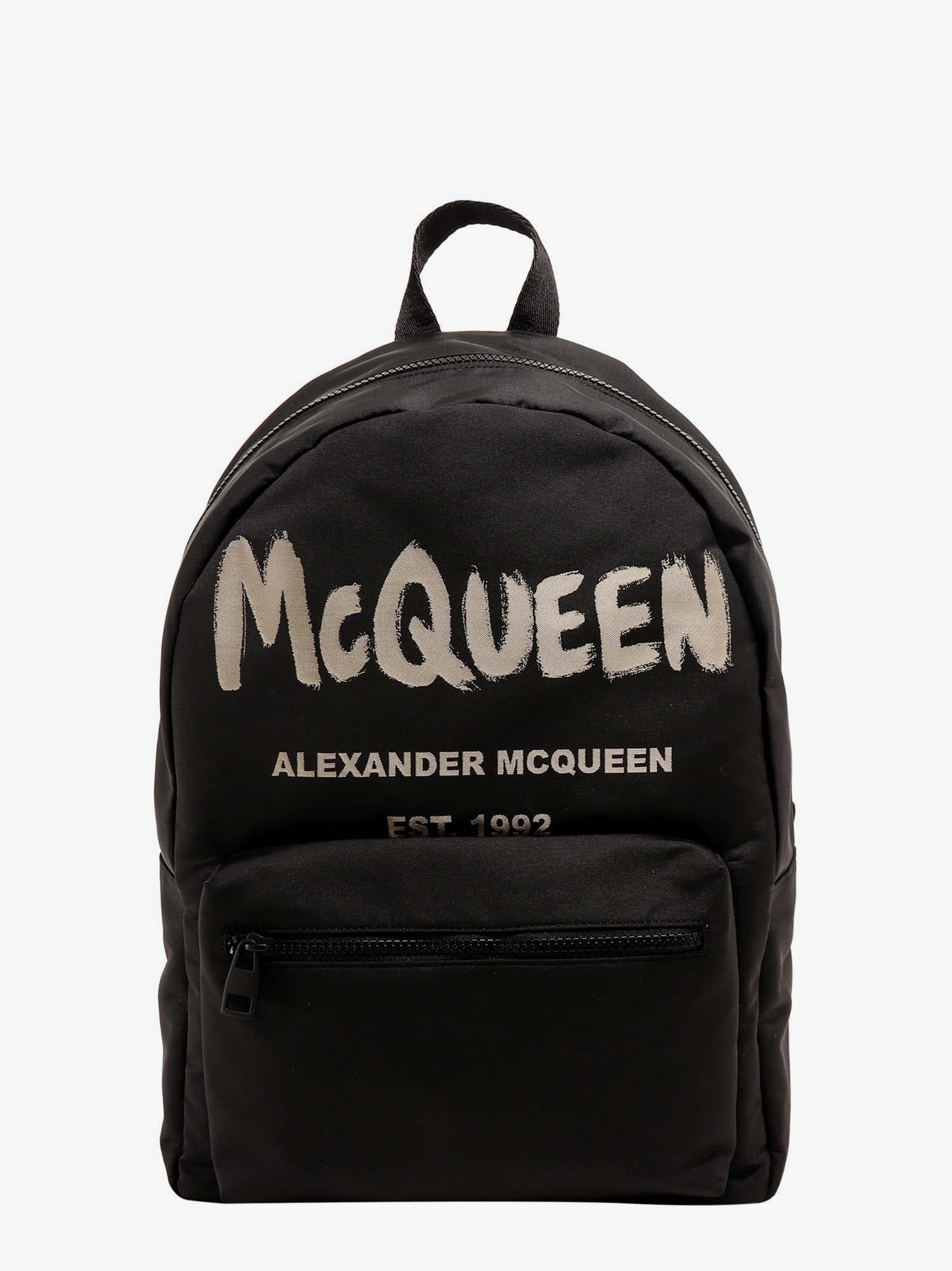 Alexander McQueen Metropolitan nylon backpack with graffiti print
