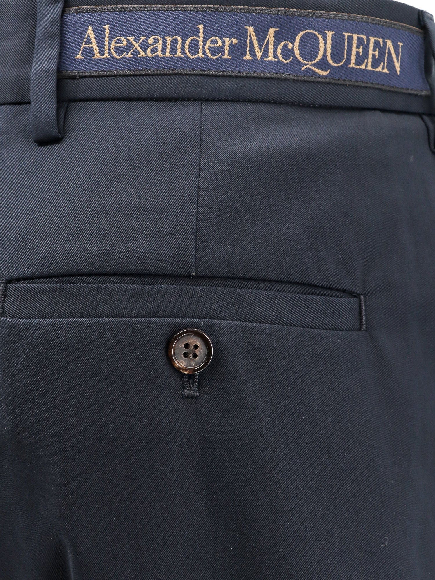 Alexander McQueen Cotton trouser with logo detail