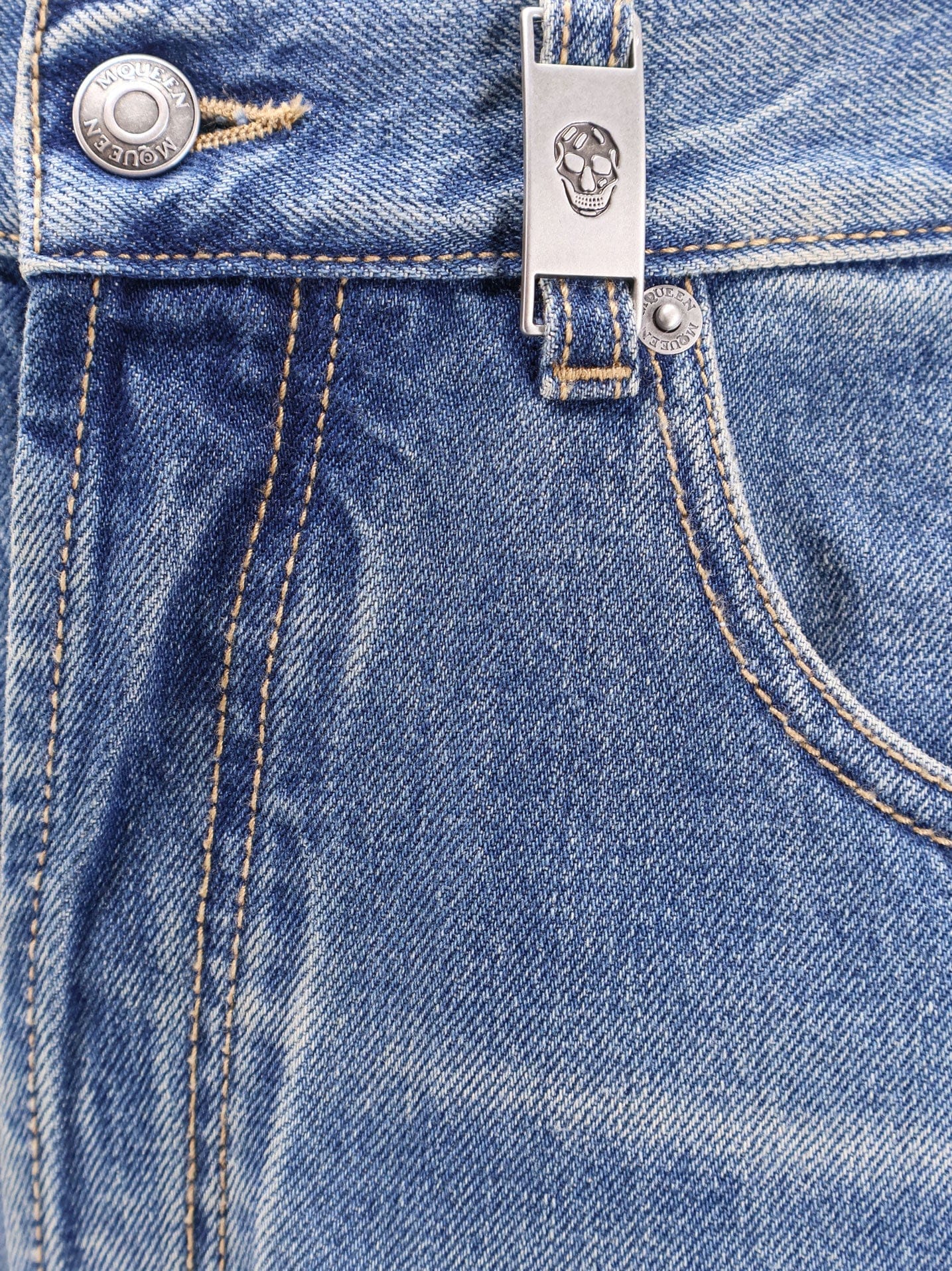 Alexander McQueen Washed blue straight leg jeans