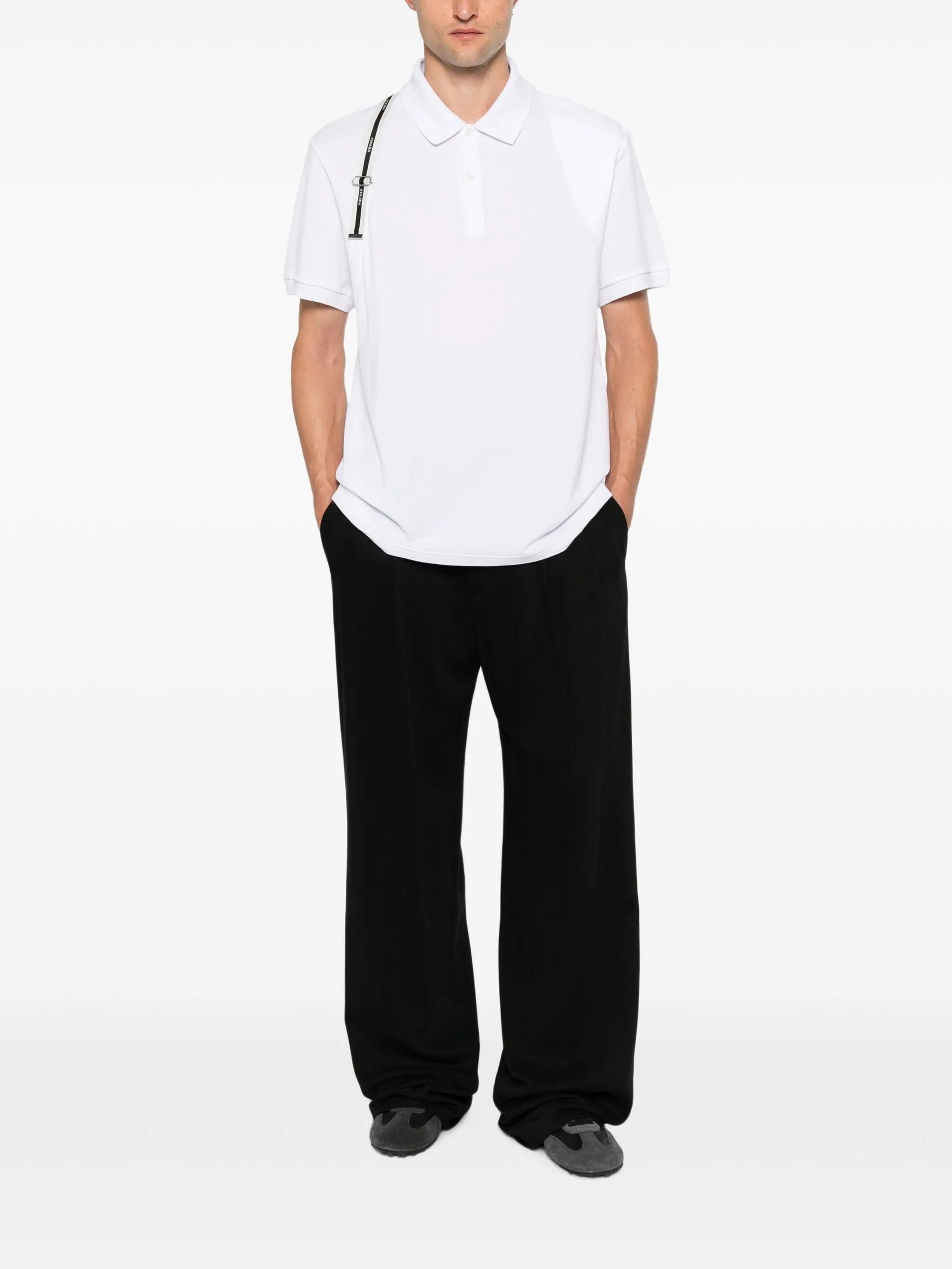 Alexander McQueen harness - detail polo shirt