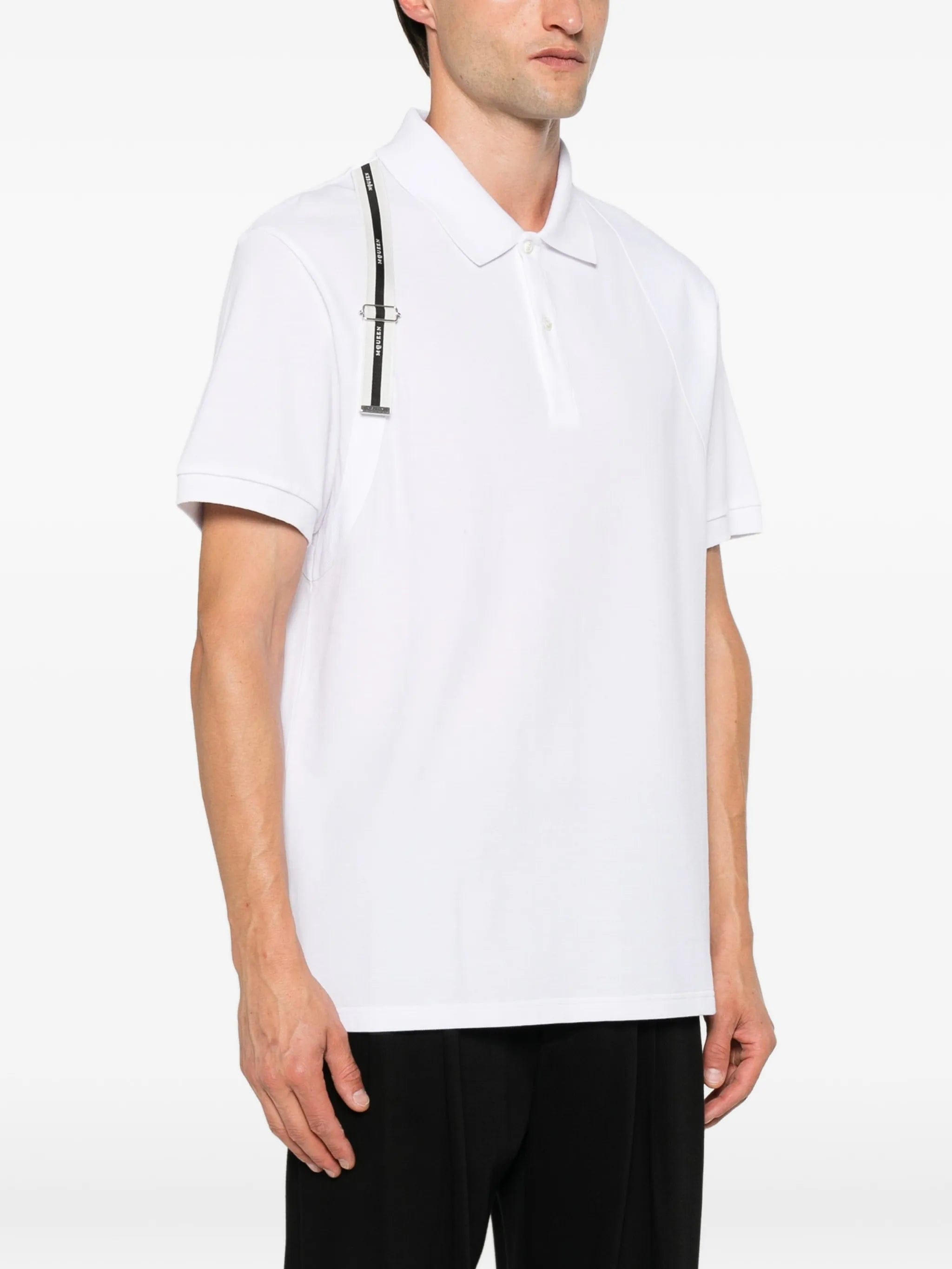 Alexander McQueen harness - detail polo shirt