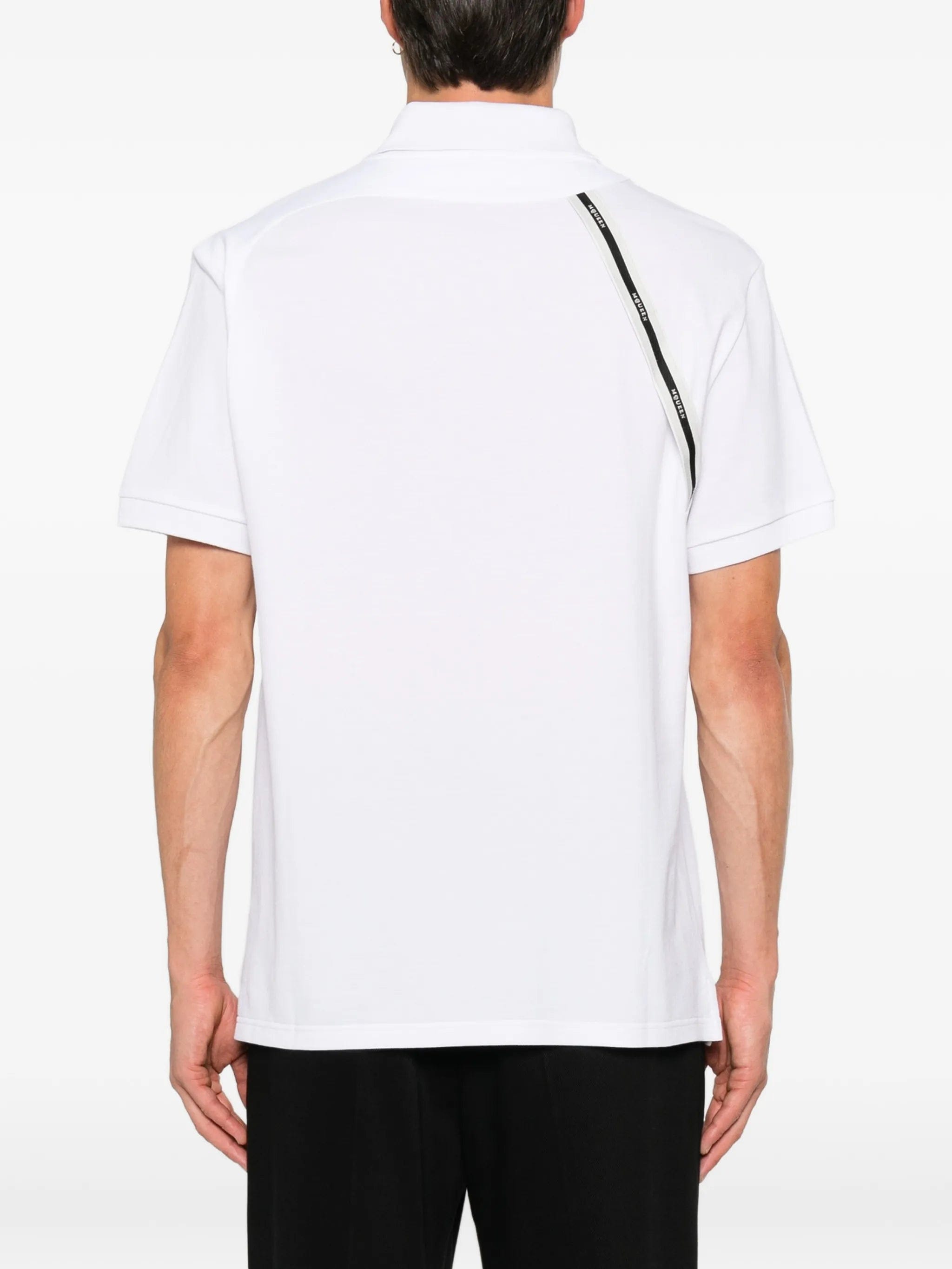 Alexander McQueen harness - detail polo shirt