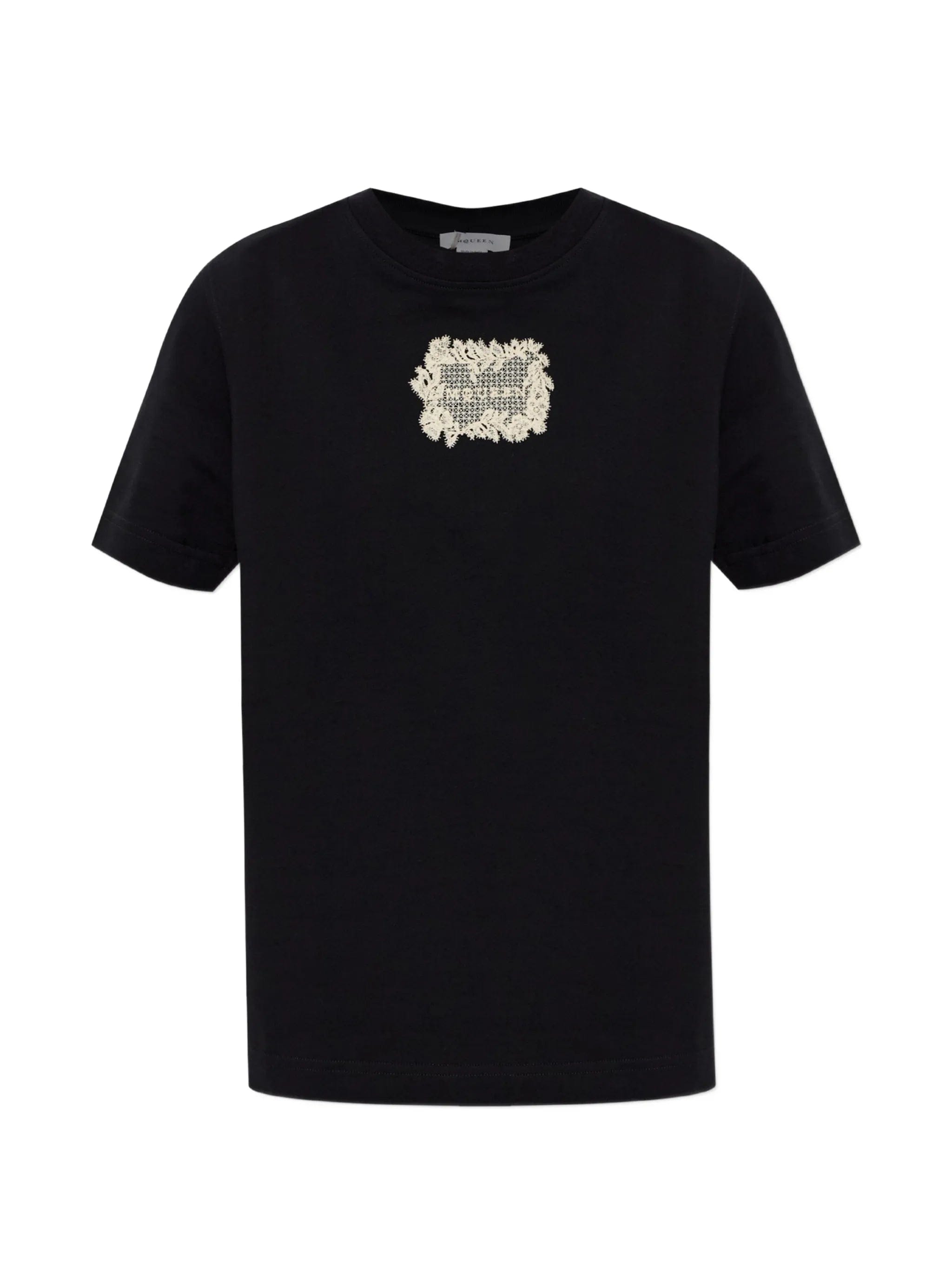 Alexander McQueen lace - appliqué T - shirt