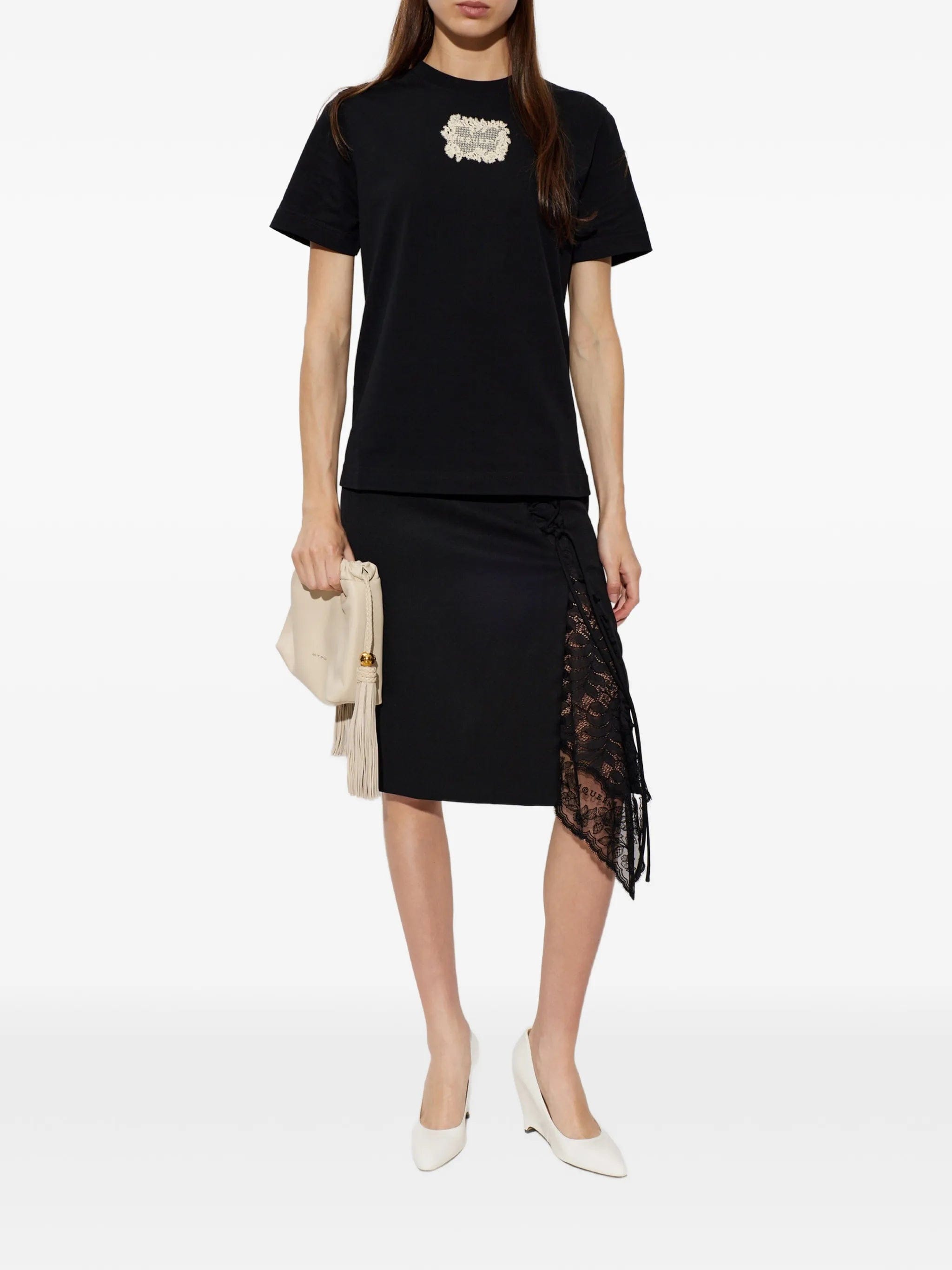 Alexander McQueen lace - appliqué T - shirt