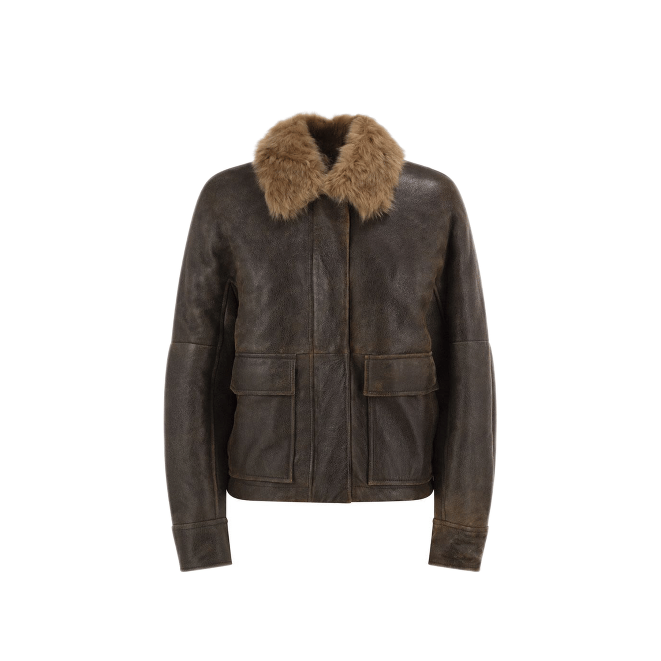 Brunello Cucinelli Sheepskin Jacket With Fur Collar