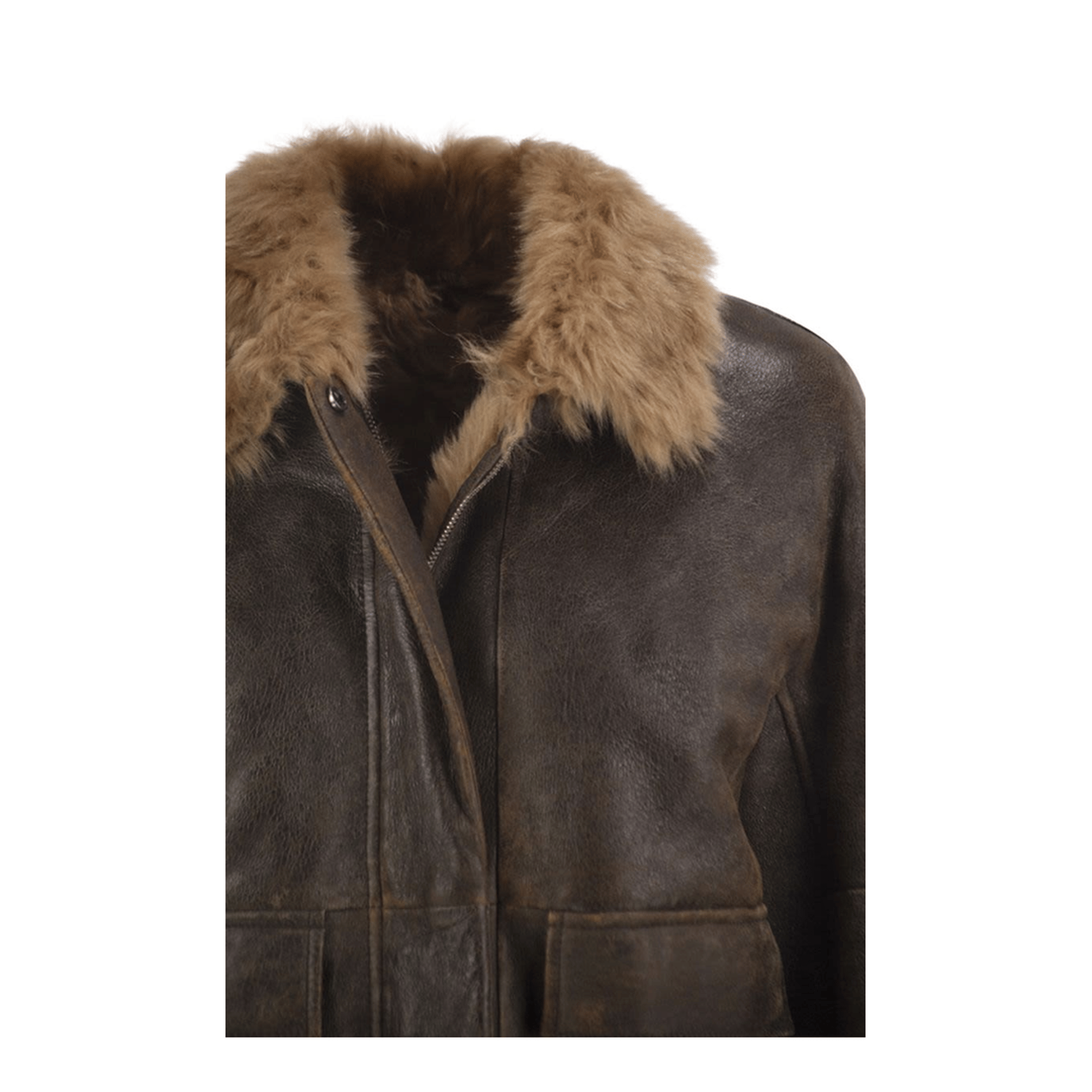 Brunello Cucinelli Sheepskin Jacket With Fur Collar
