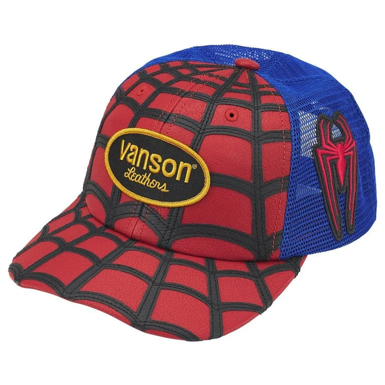 Supreme x Vanson Spider - Man Mesh Back 6 - Panel Cap (Red)