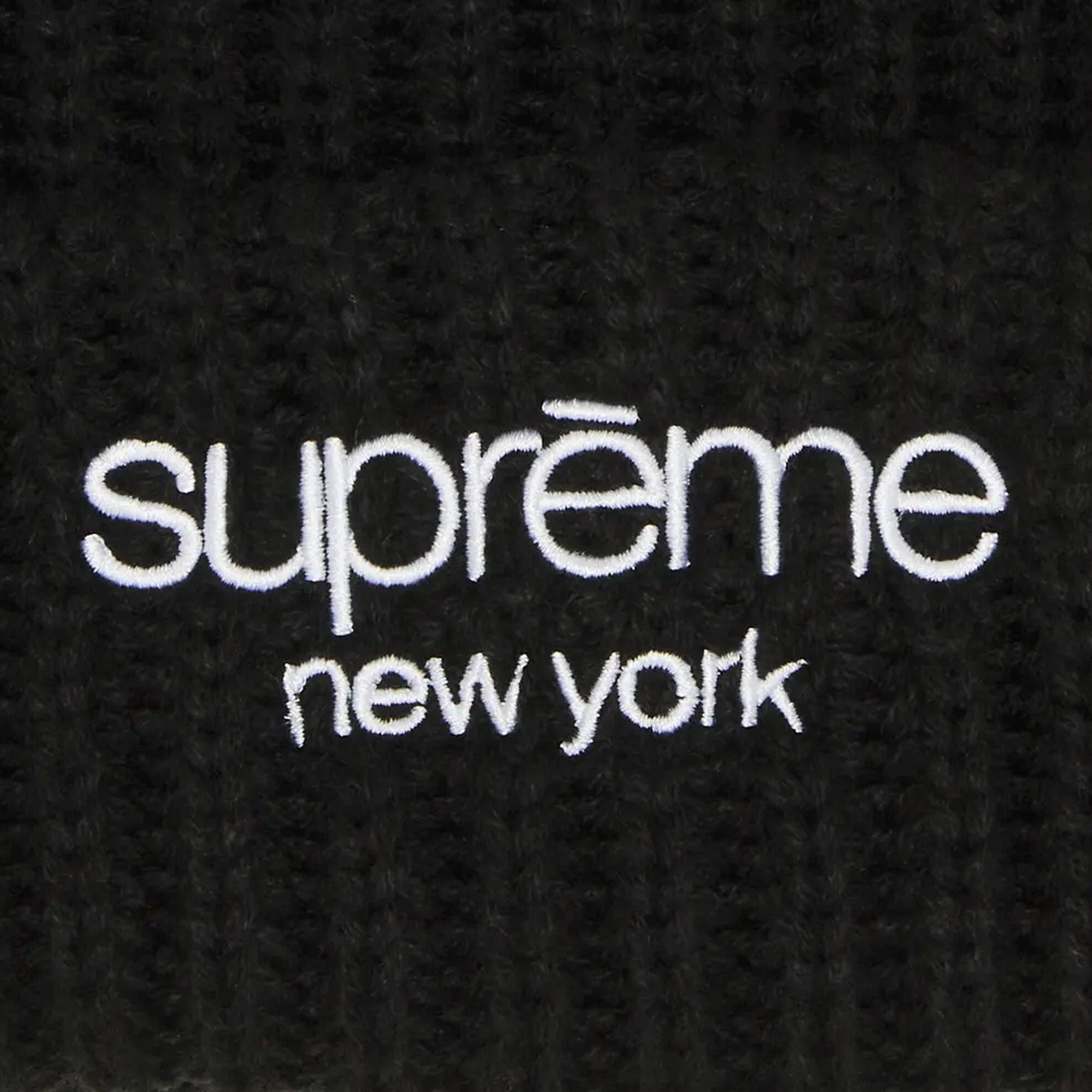 Supreme Classic Logo Chunky Ribbed Beanie Black (2024)