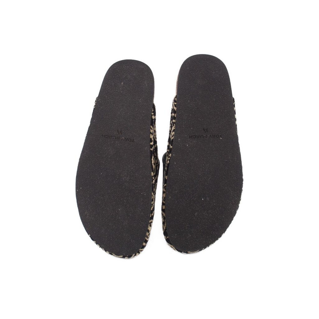 Tory Burch T MONOGRAM MULE FLATS BLACK 10 US