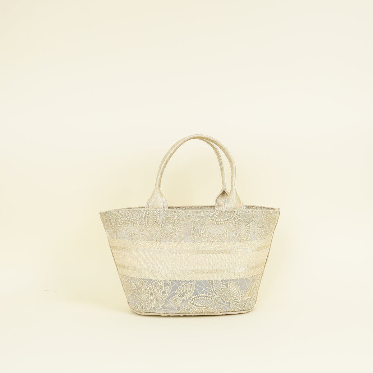 Christian Dior Light Gold Hat Basket Gradient Butterflies Bag