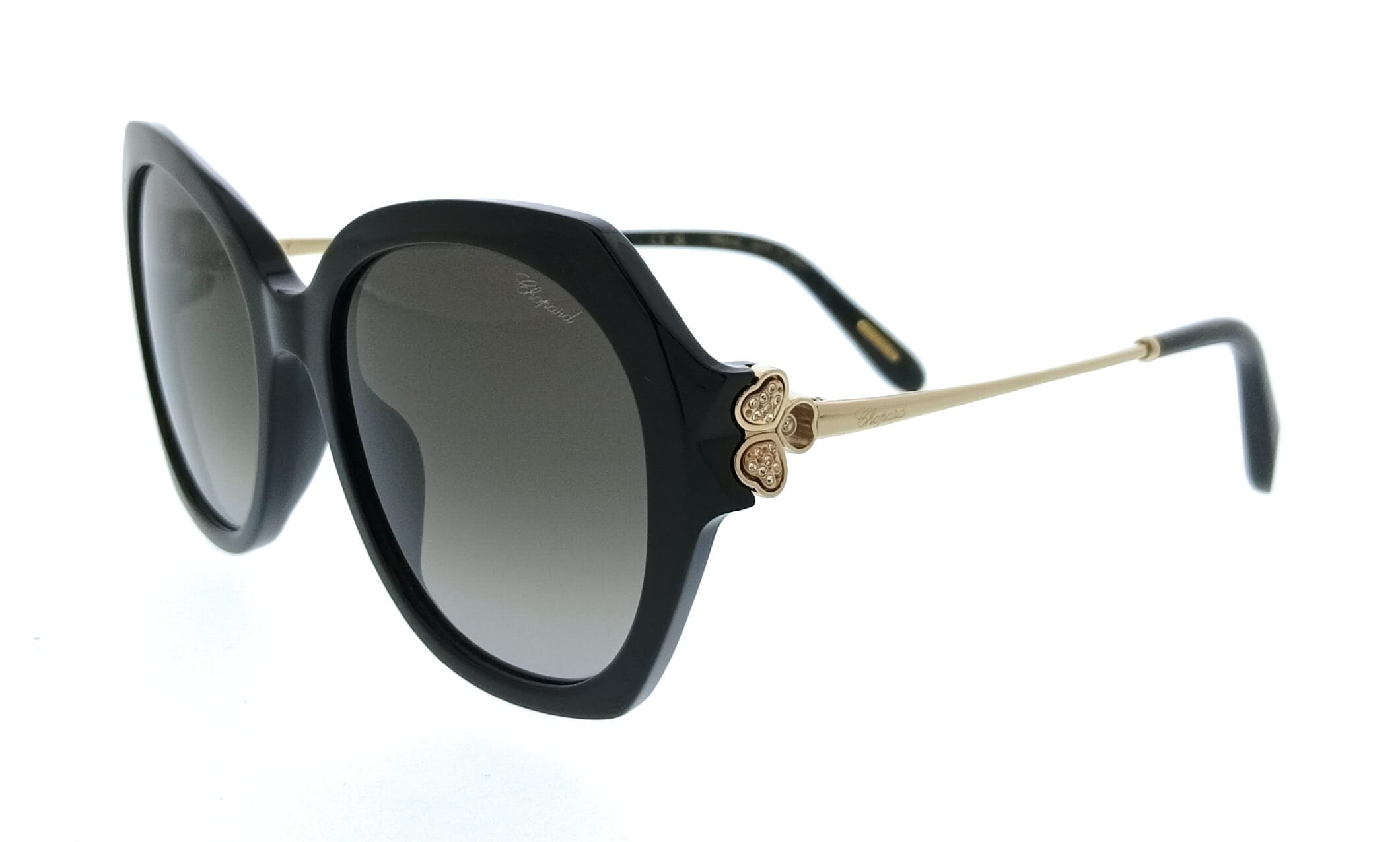 Chopard SCH354S54700K Shiny Black Cat Eye Womens Sunglasses