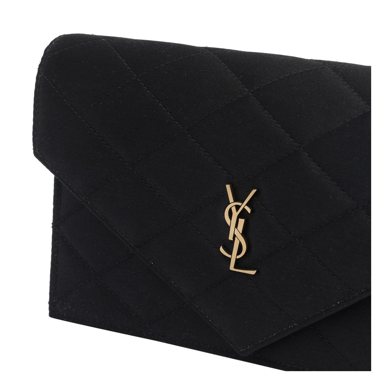 Saint Laurent Women Satin Paris Wallet With Chain