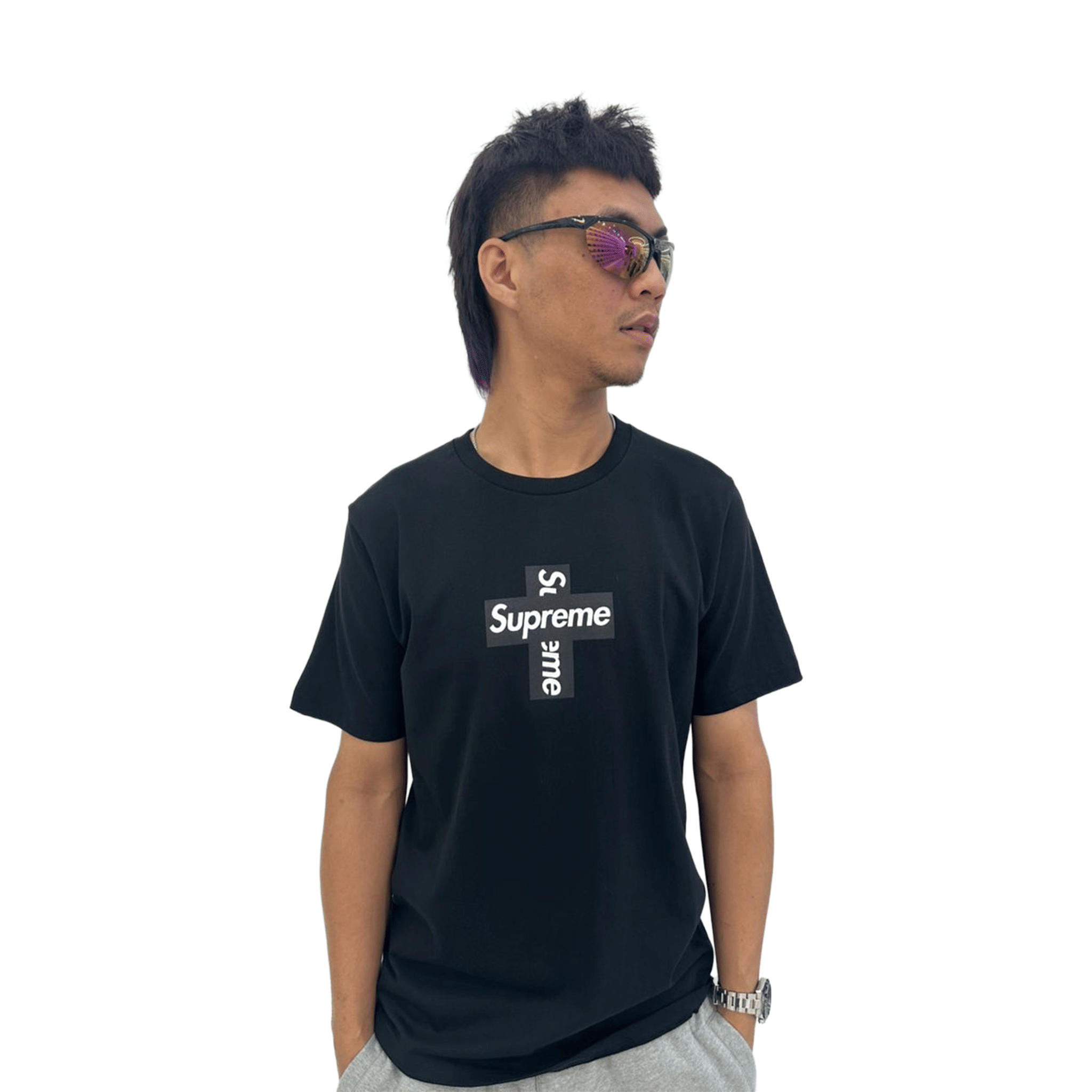 Supreme Cross Box Logo T-Shirt Black (FW20)