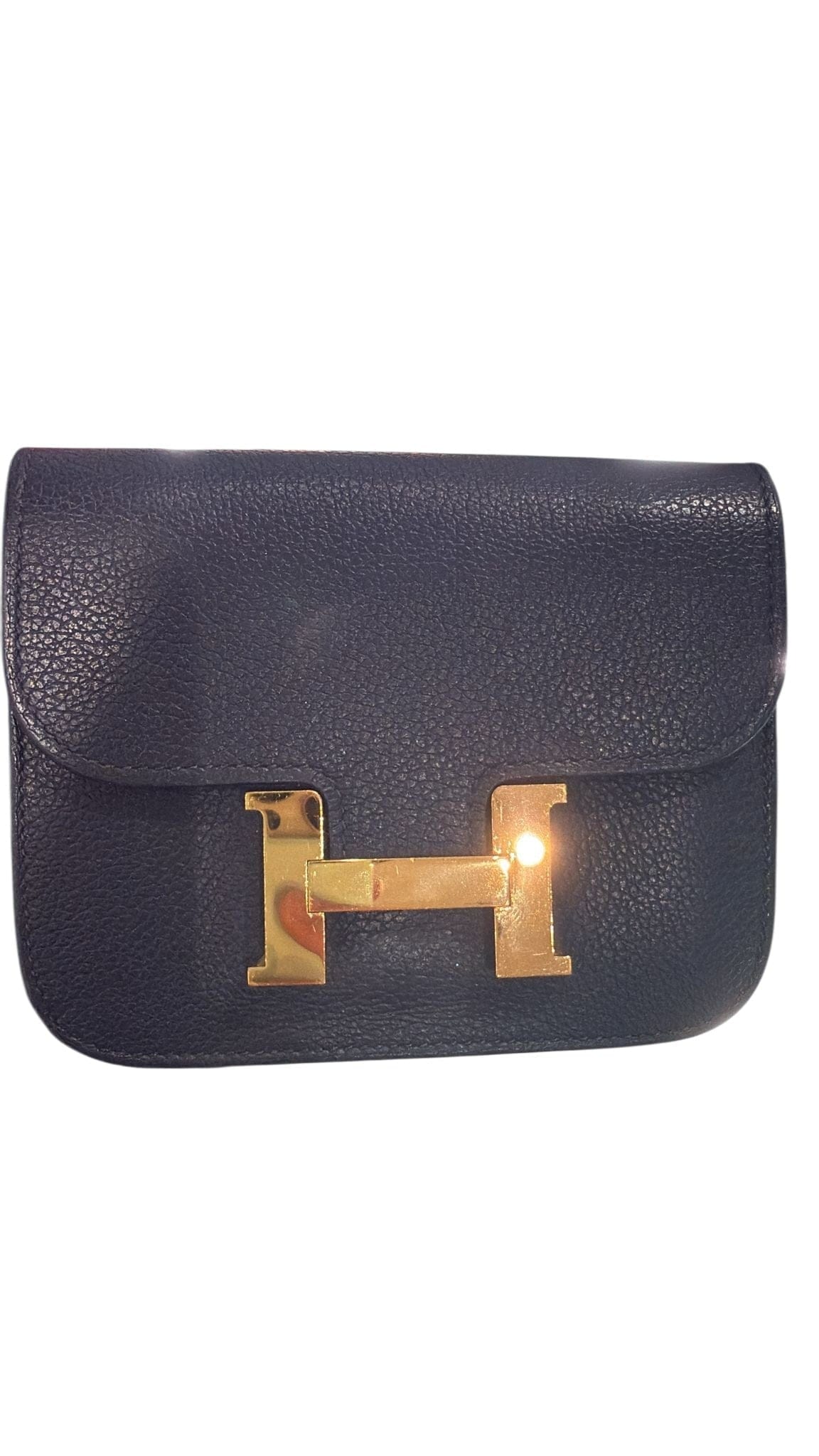 Hermes Constance Slim Wallet in Black Chevre with GHW