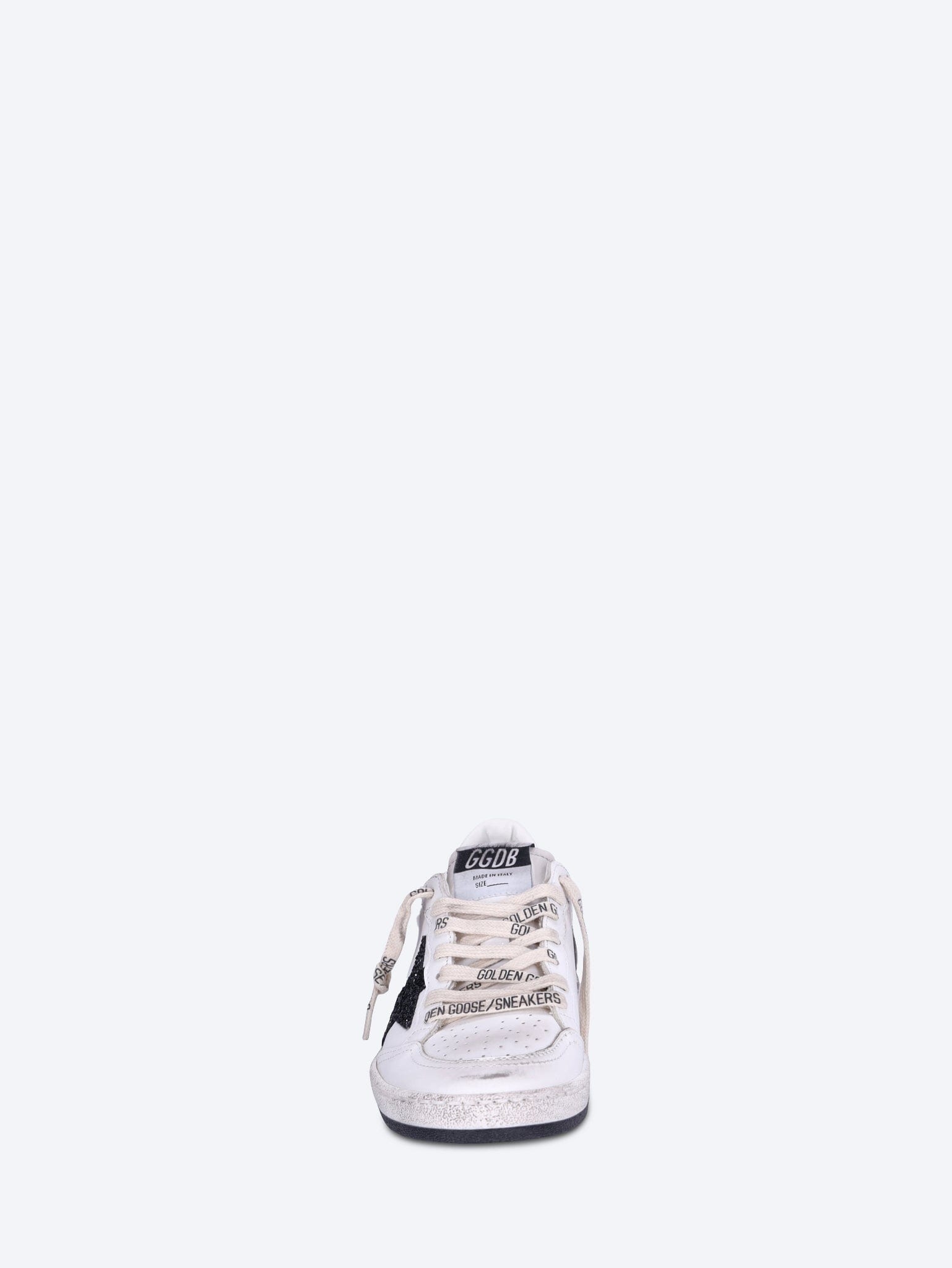 Golden Goose Ballstar leather upper and toe glitter star and heel suede spur sneakers