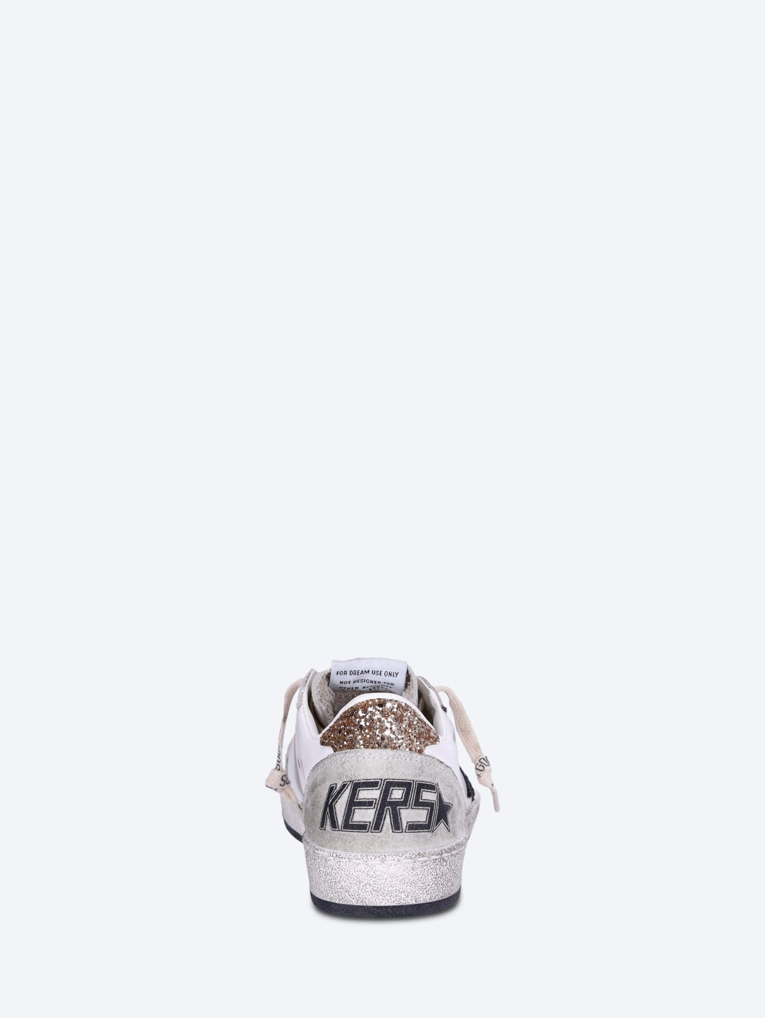 Golden Goose Ballstar leather upper and toe glitter star and heel suede spur sneakers