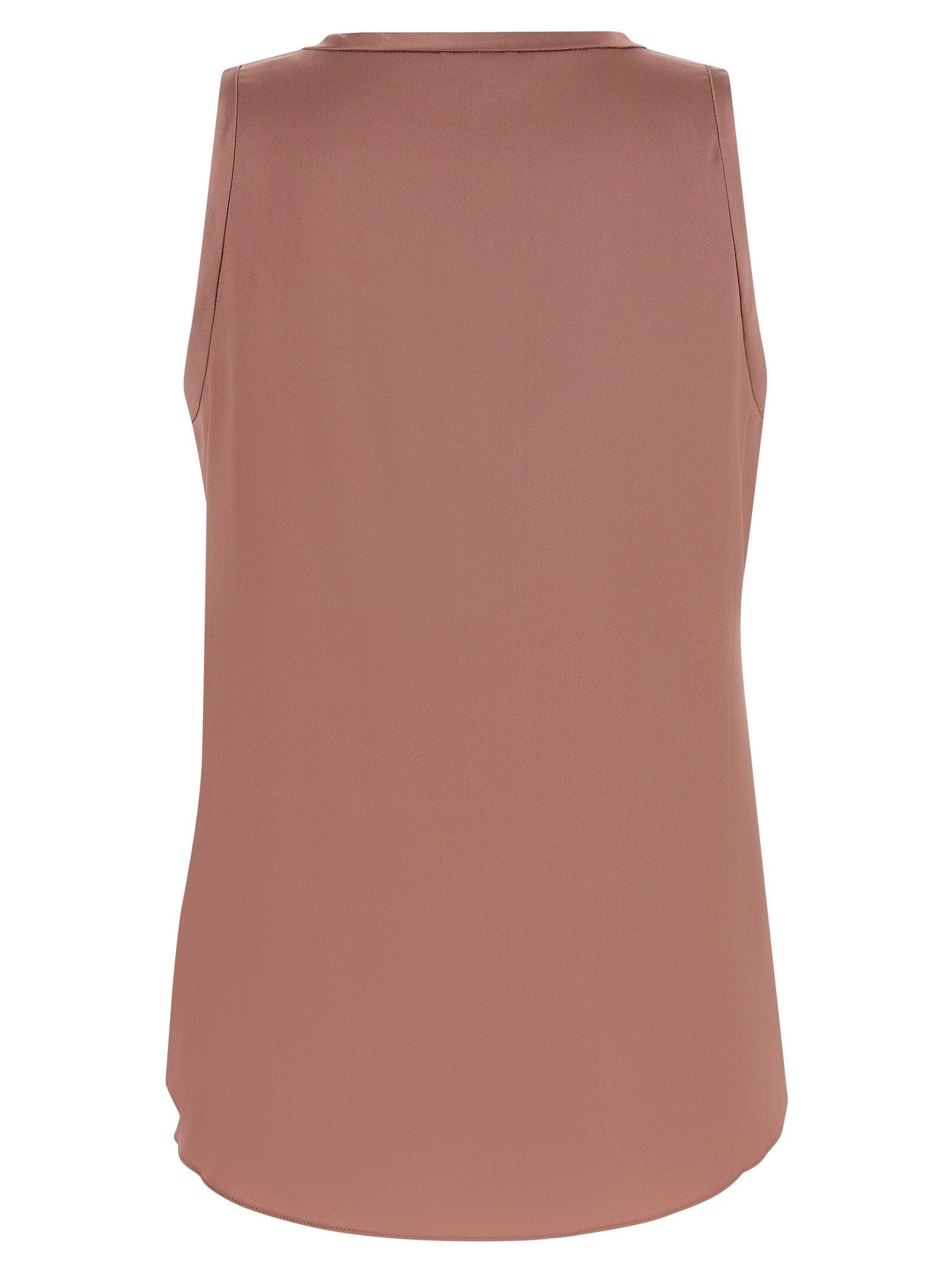 Brunello Cucinelli Stretch Silk Satin Tank Top — Mauve