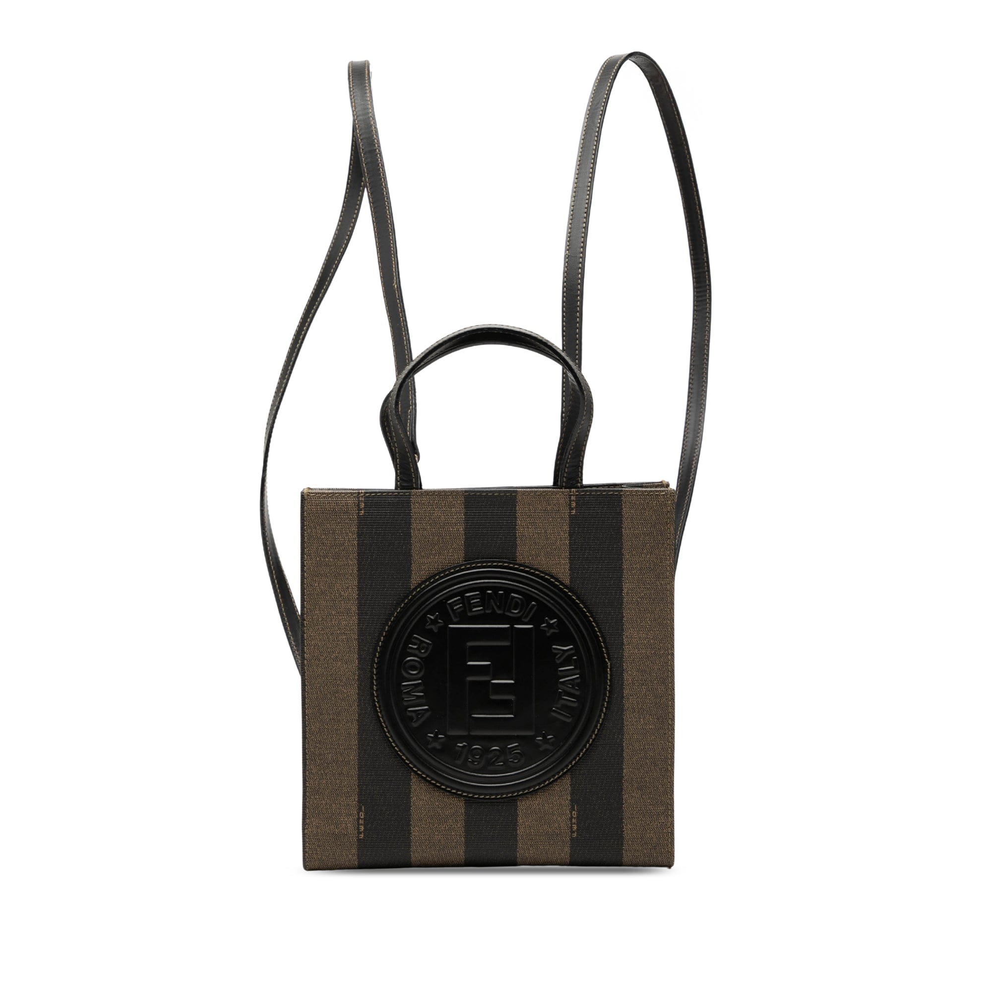 Fendi Mini Pequin Coated Canvas Convertible Backpack