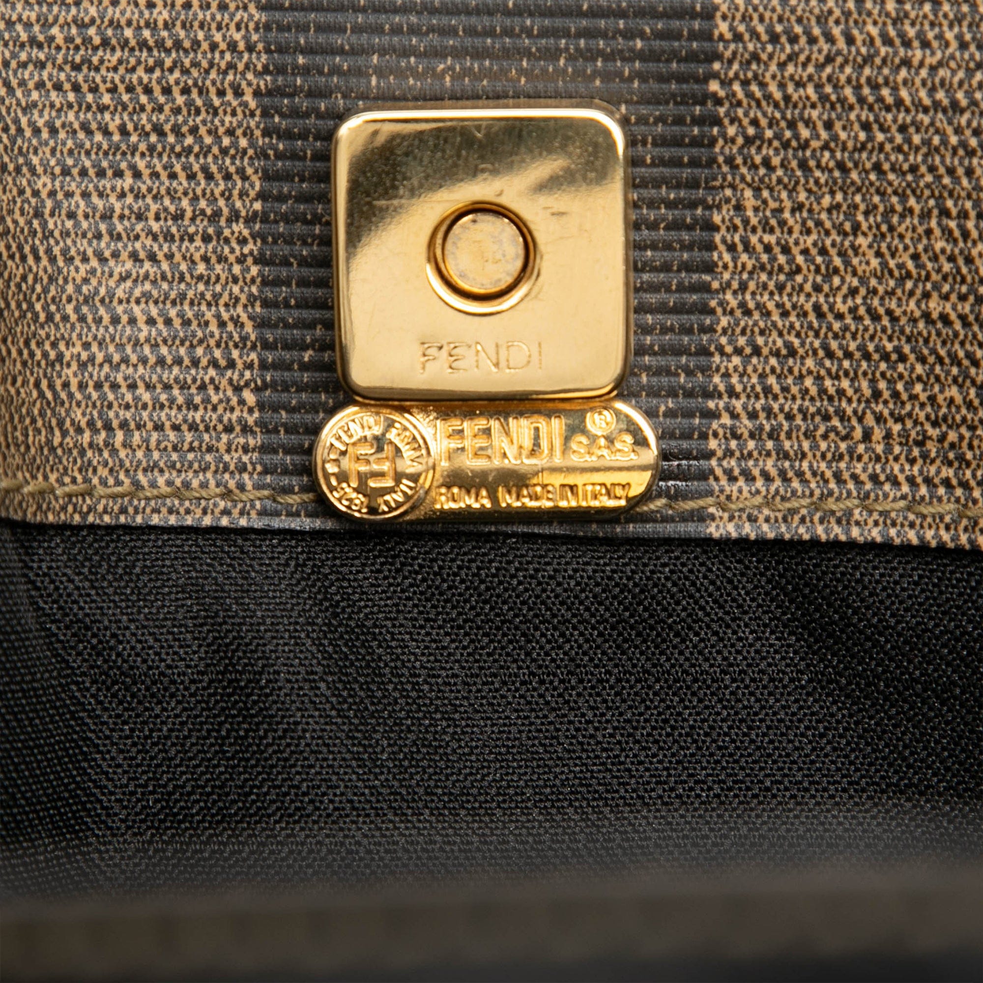 Fendi Mini Pequin Coated Canvas Convertible Backpack
