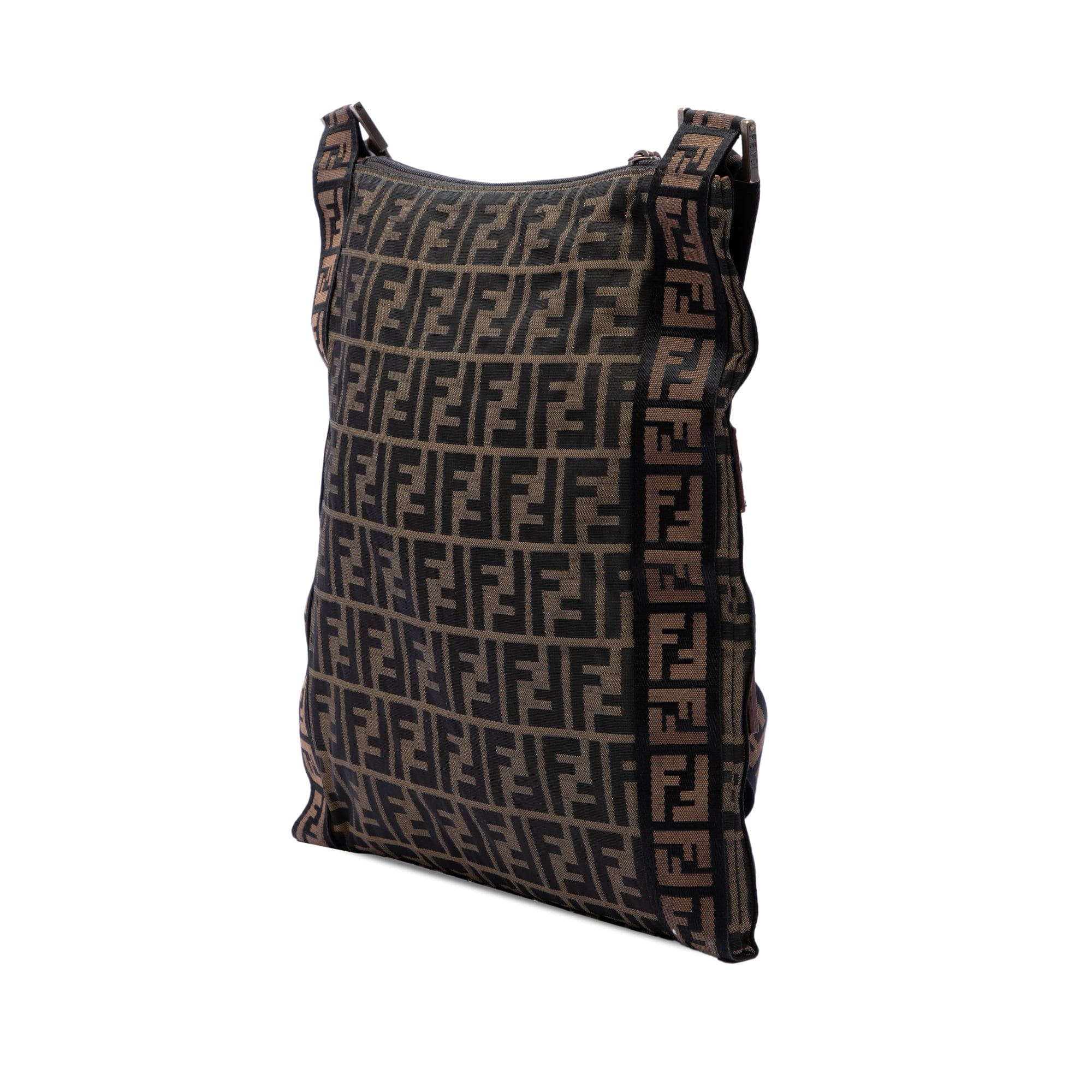 Fendi Zucca Canvas FF Flat Messenger Bag