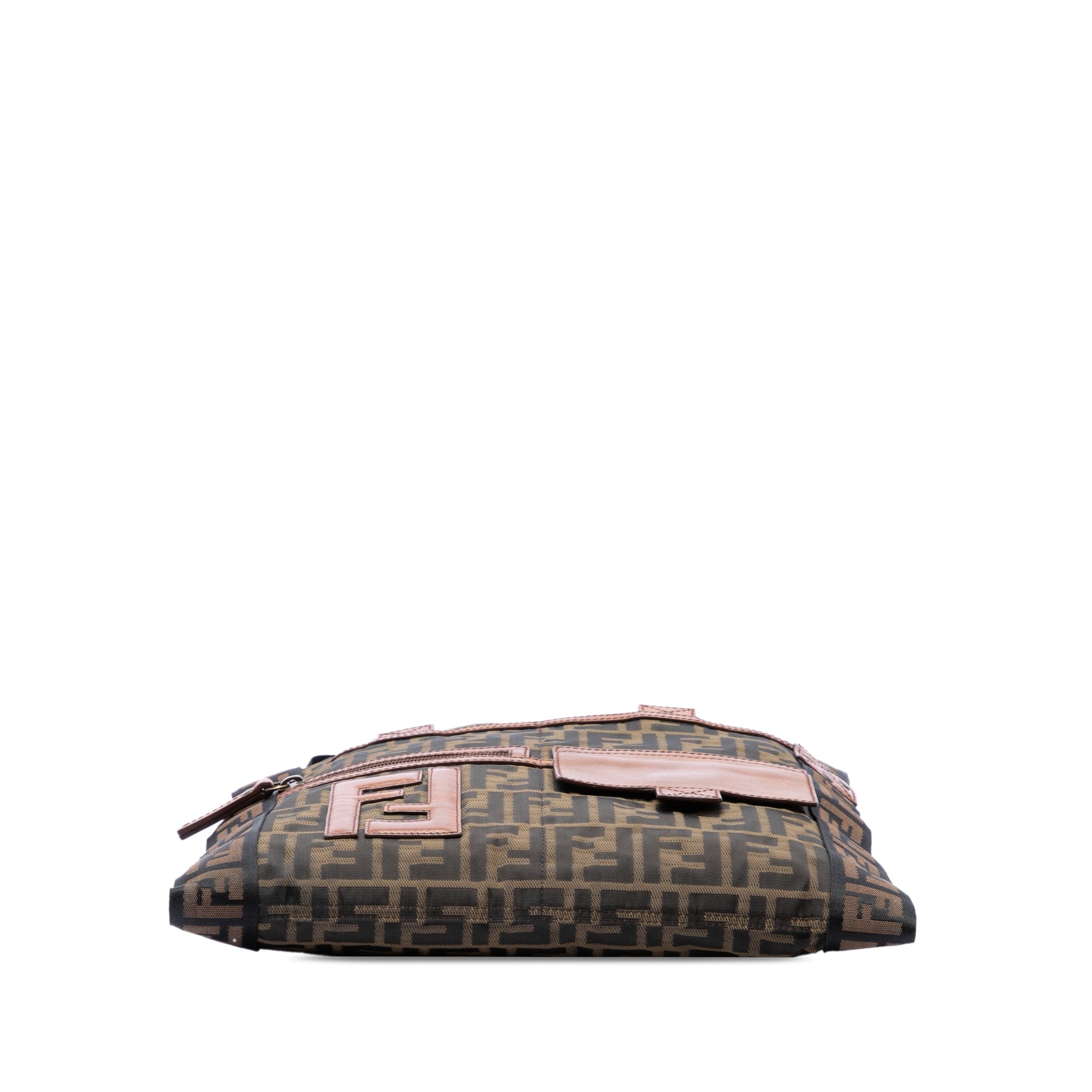 Fendi Zucca Canvas FF Flat Messenger Bag