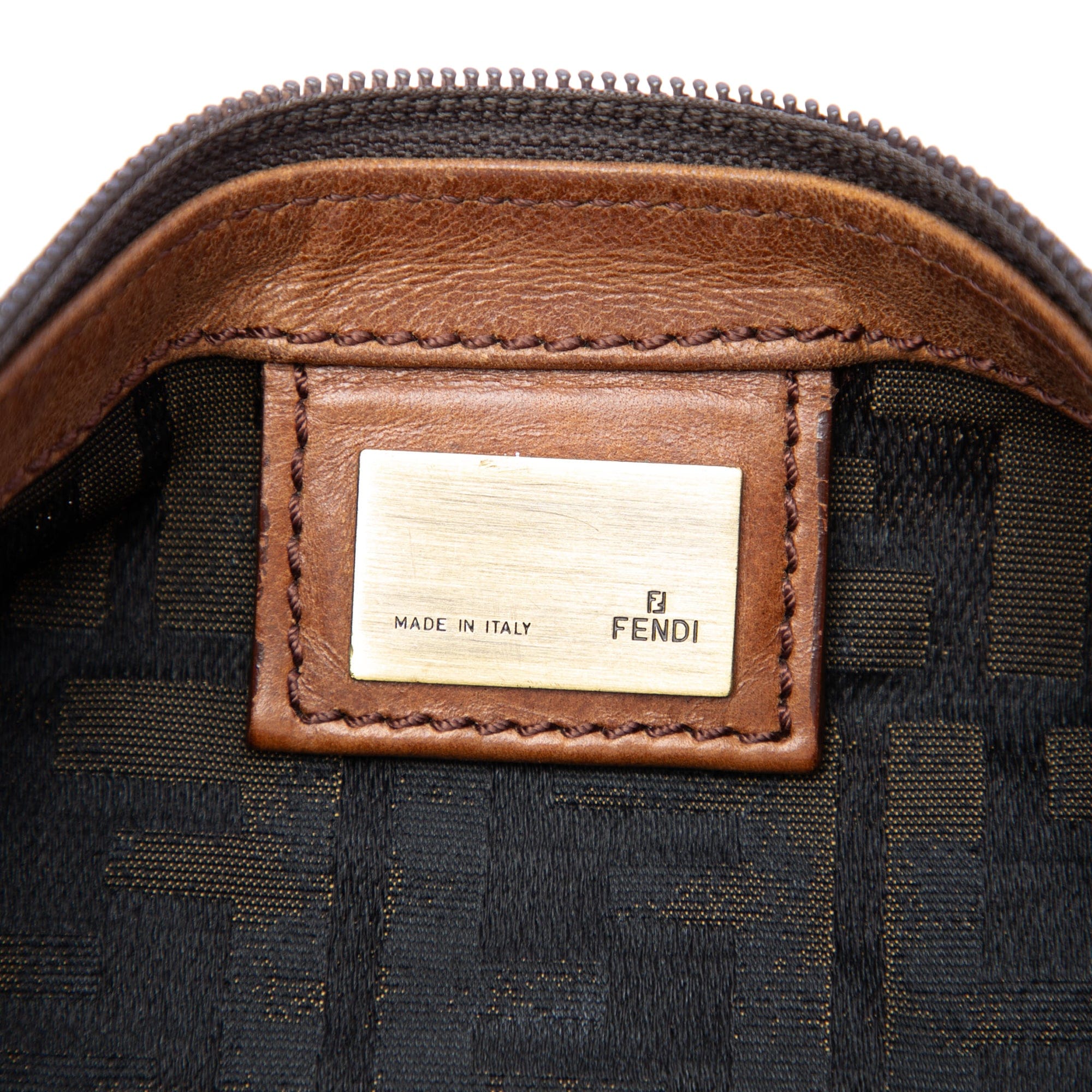 Fendi Zucca Canvas FF Flat Messenger Bag