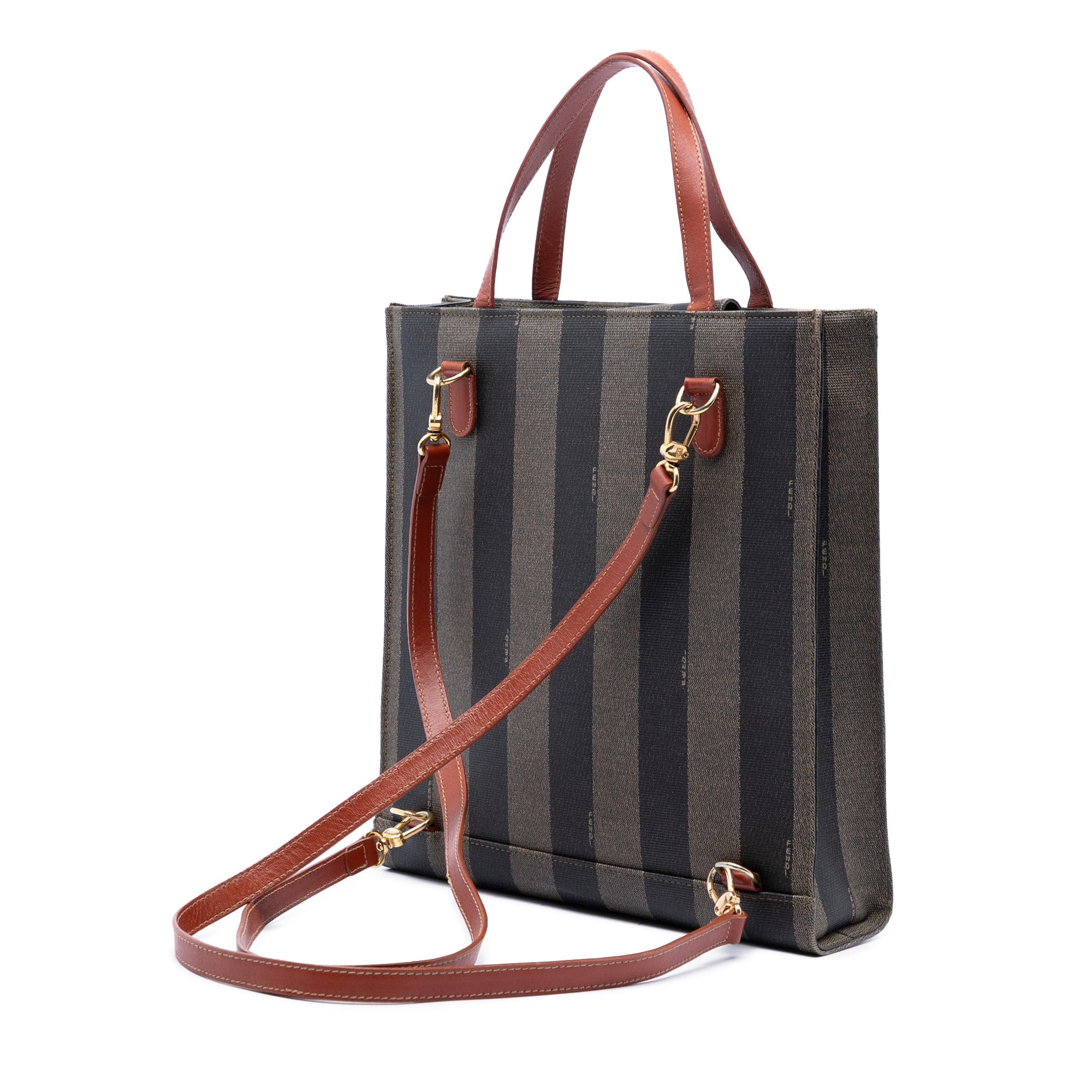 Fendi Pequin Coated Canvas FF Convertible Backpack