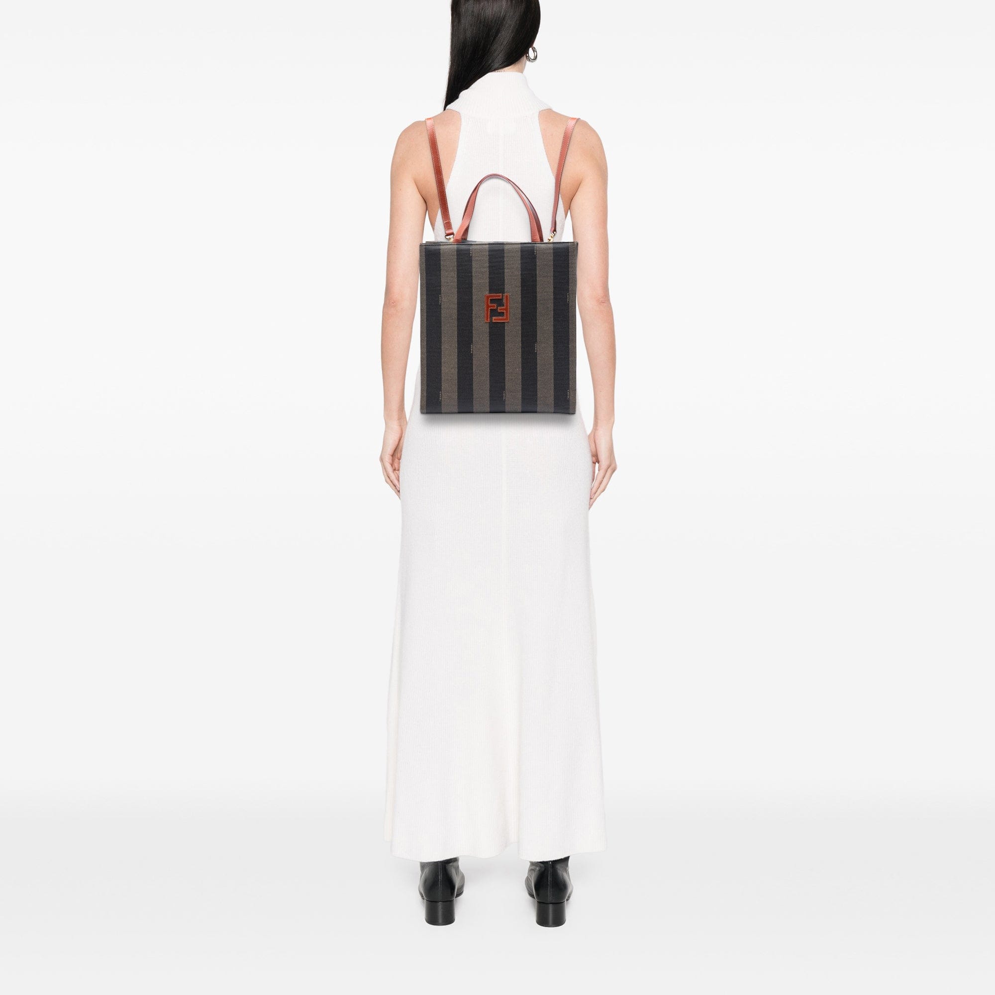 Fendi Pequin Coated Canvas FF Convertible Backpack