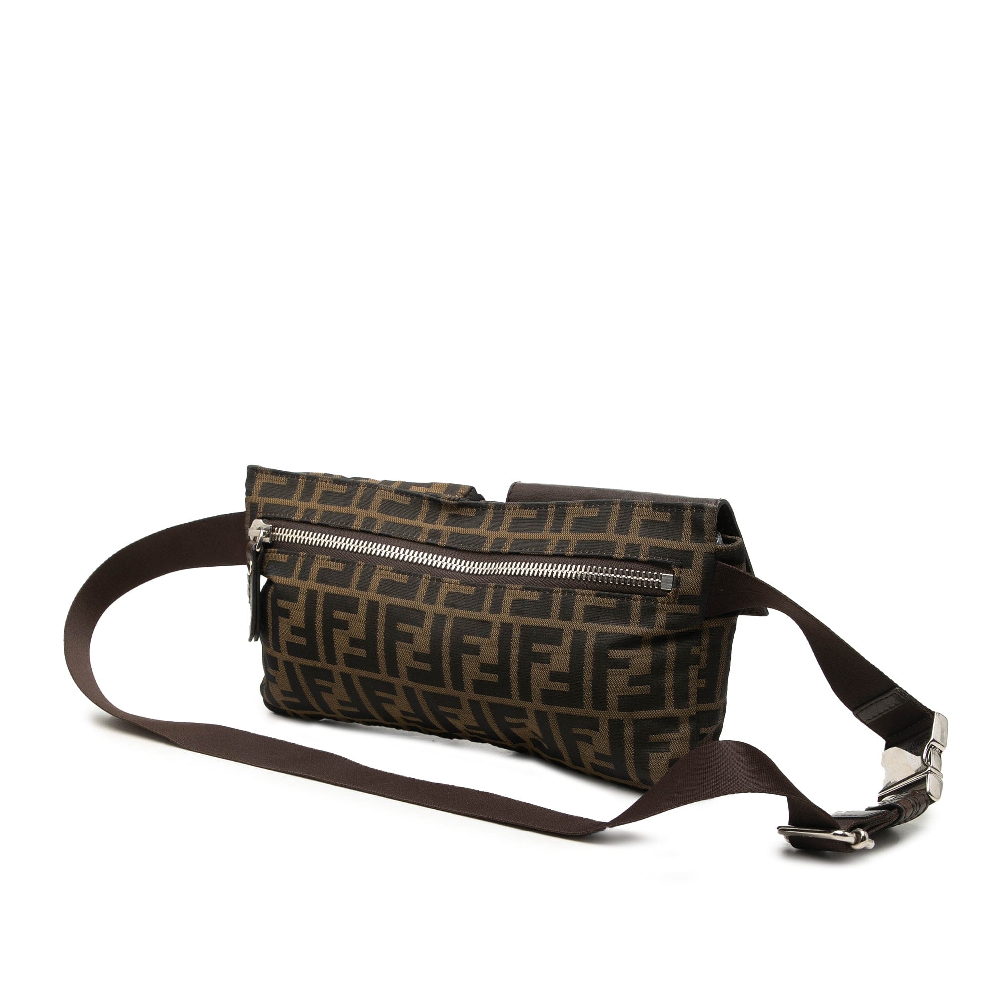 Fendi Zucca Canvas Double Pocket Belt Bag