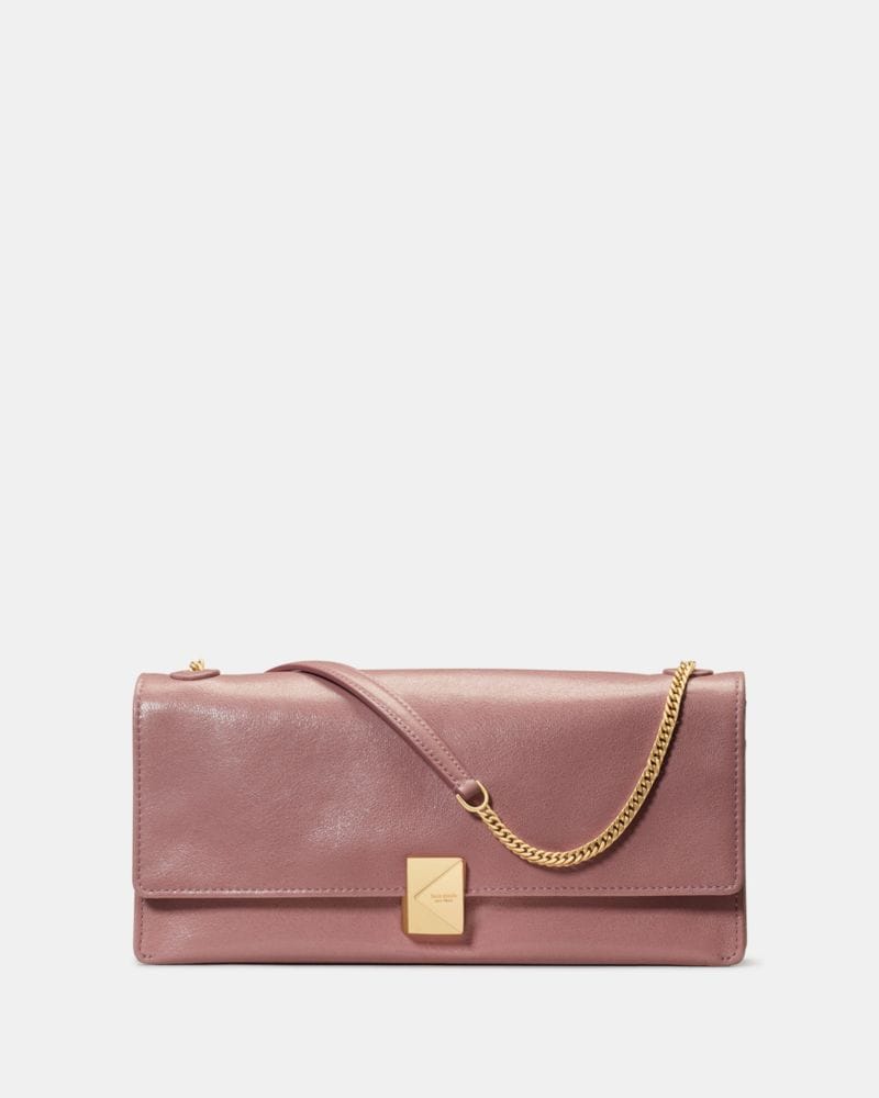 Kate Spade KateSpade Deco Glazed Leather Soft Shoulder Bag Dusk Rose