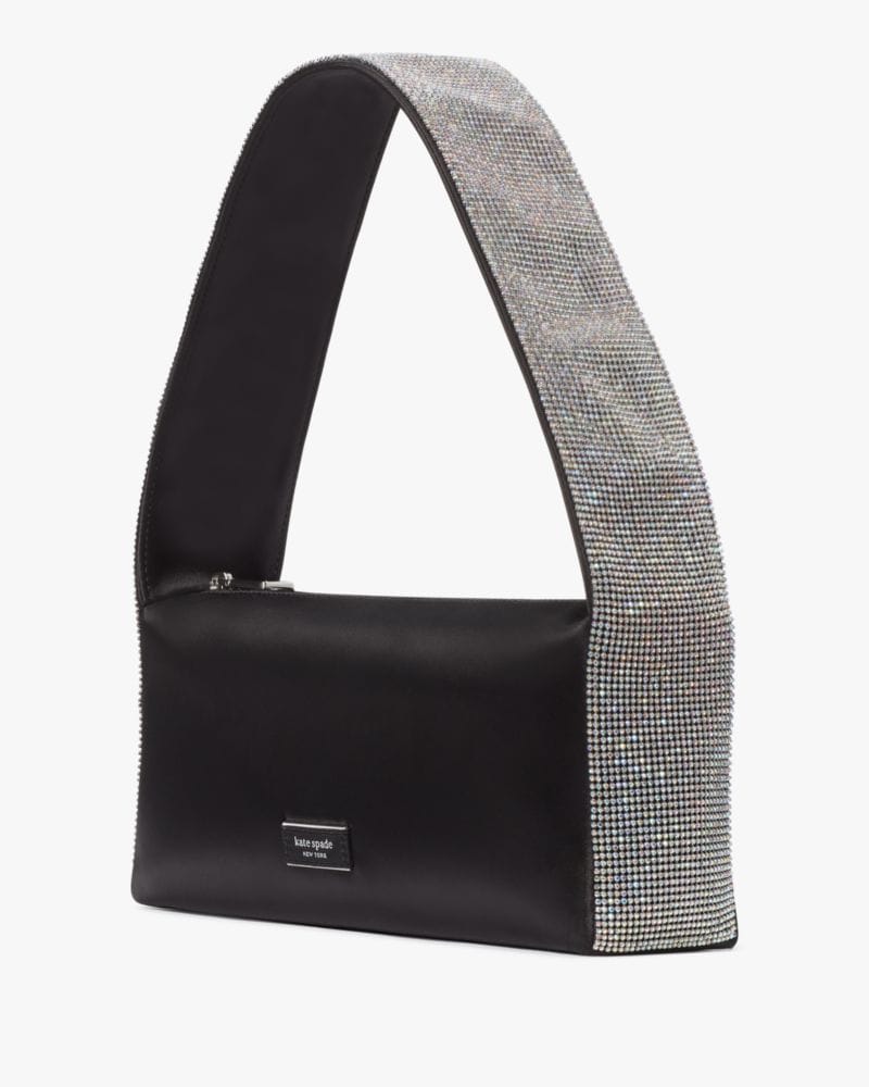 Kate Spade KateSpade Afterparty Crystal Embellished Satin Shoulder Bag Black Multi