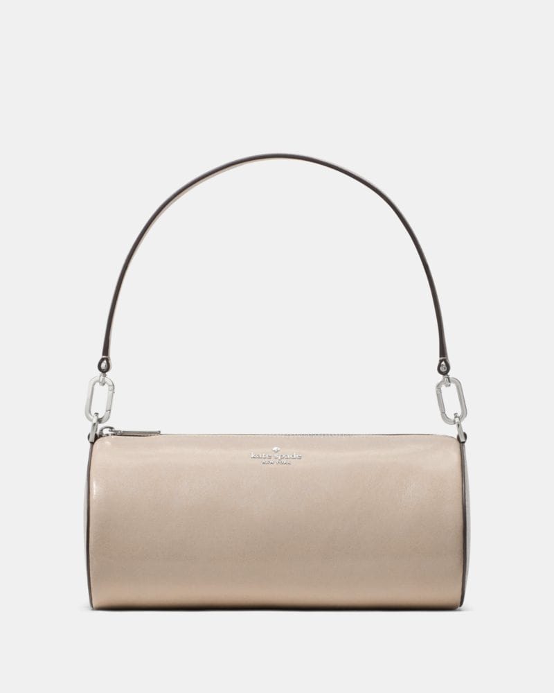Kate Spade KateSpade Roulette Glazed Leather Medium Shoulder Bag Quartz Pebble