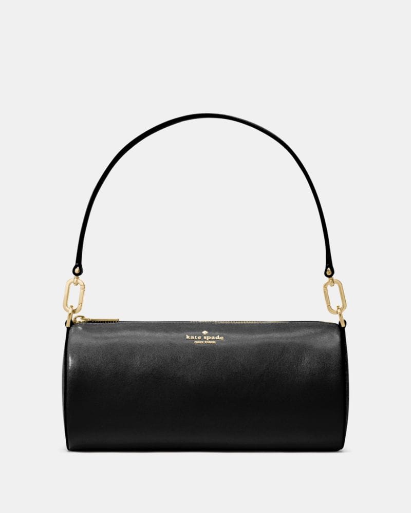 Kate Spade KateSpade Roulette Glazed Leather Medium Shoulder Bag Black