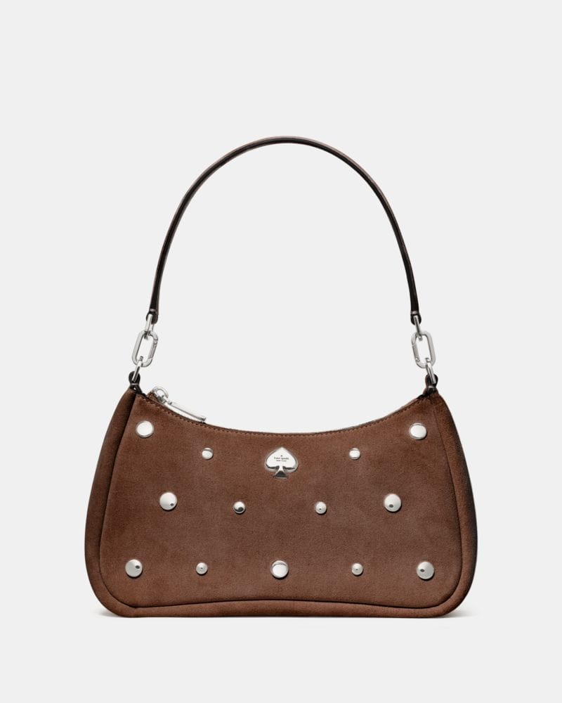 Kate Spade KateSpade Kayla Suede Studs Small Convertible Shoulder Bag Hot Fudge