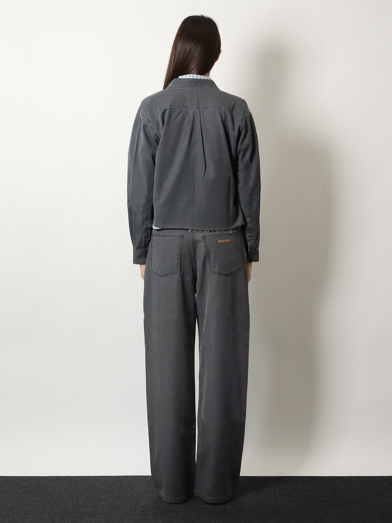 MIU MIU Grey Light Denim Shirt