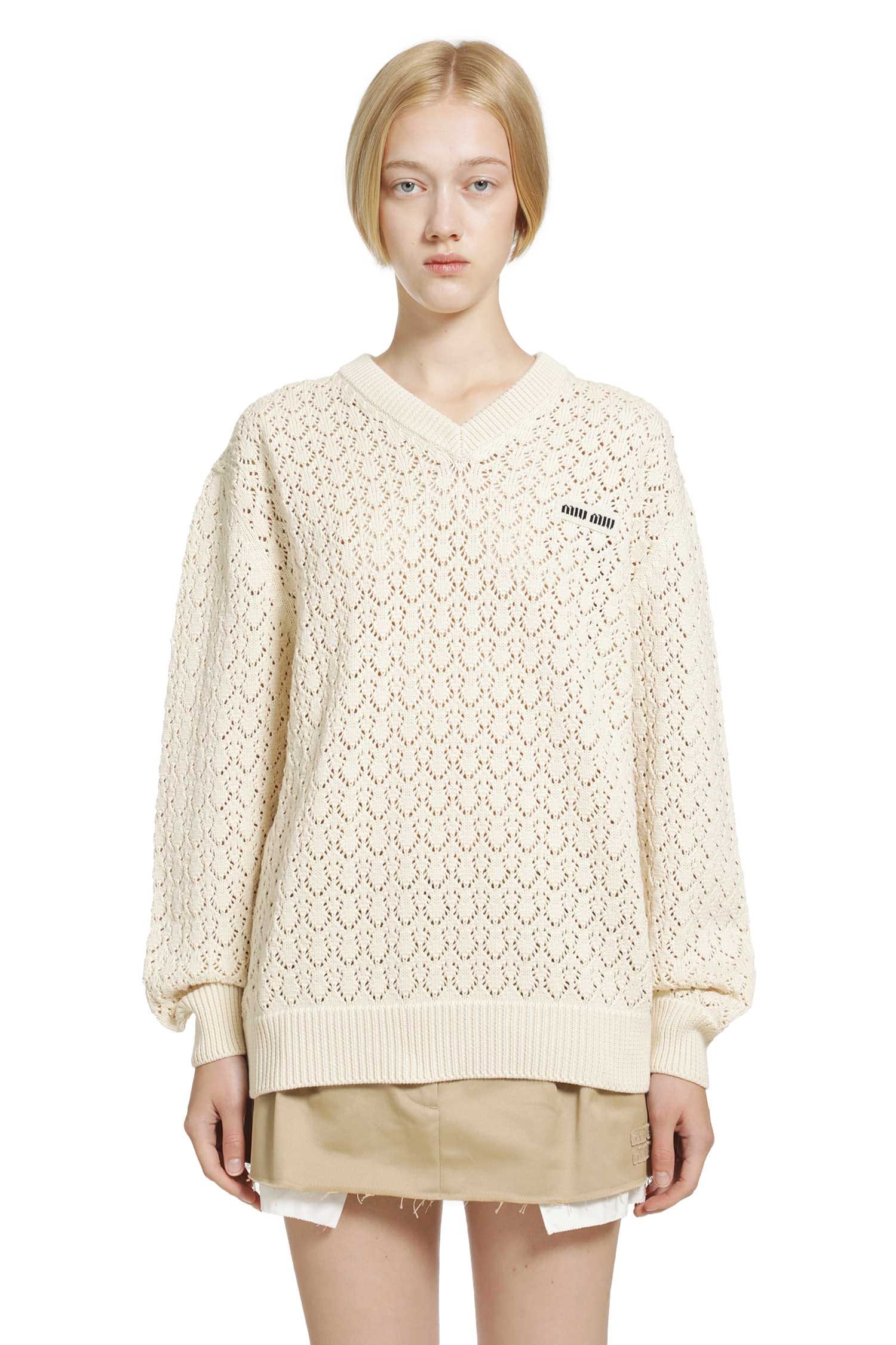 MIU MIU Cotton V - neck Sweater