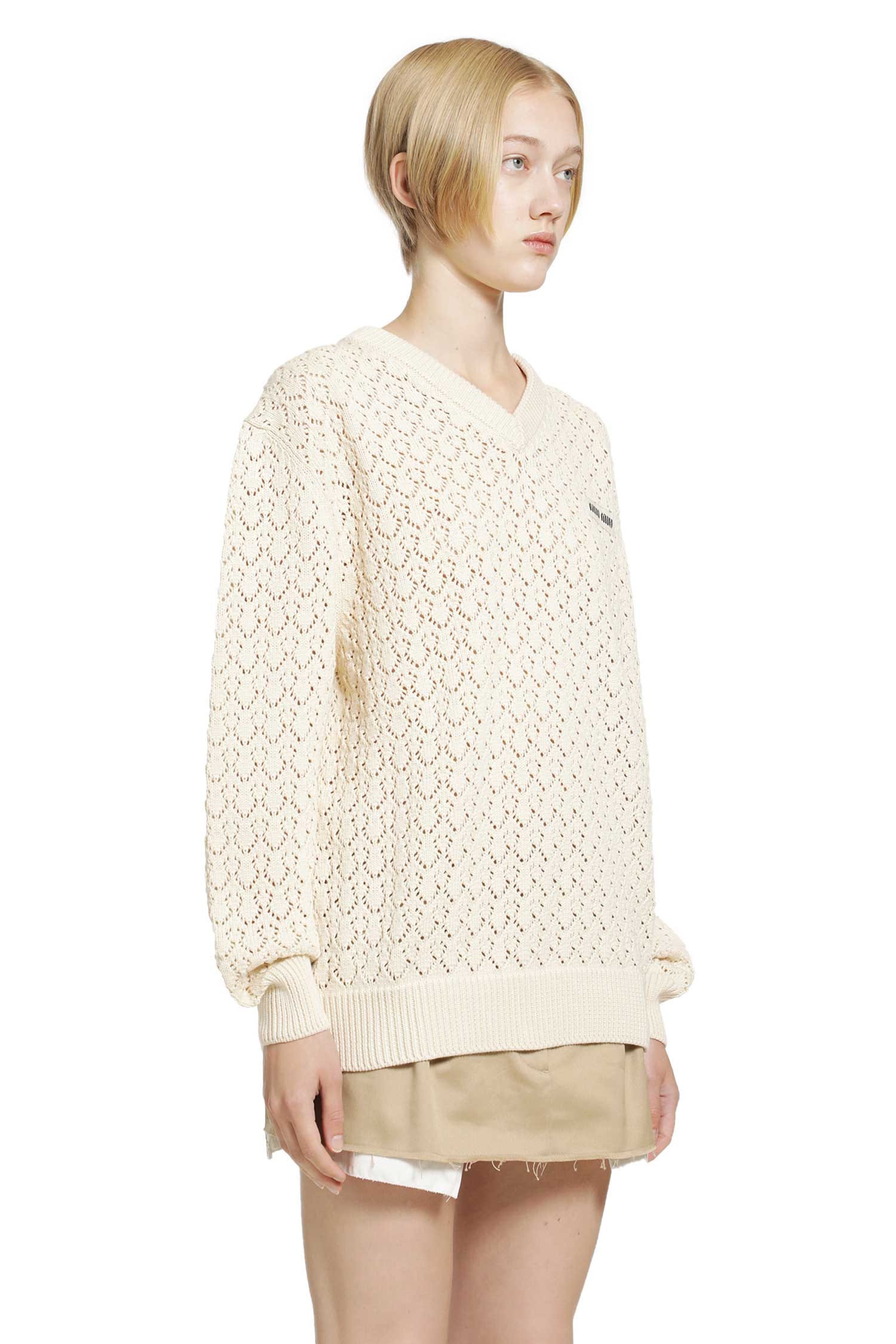MIU MIU Cotton V - neck Sweater