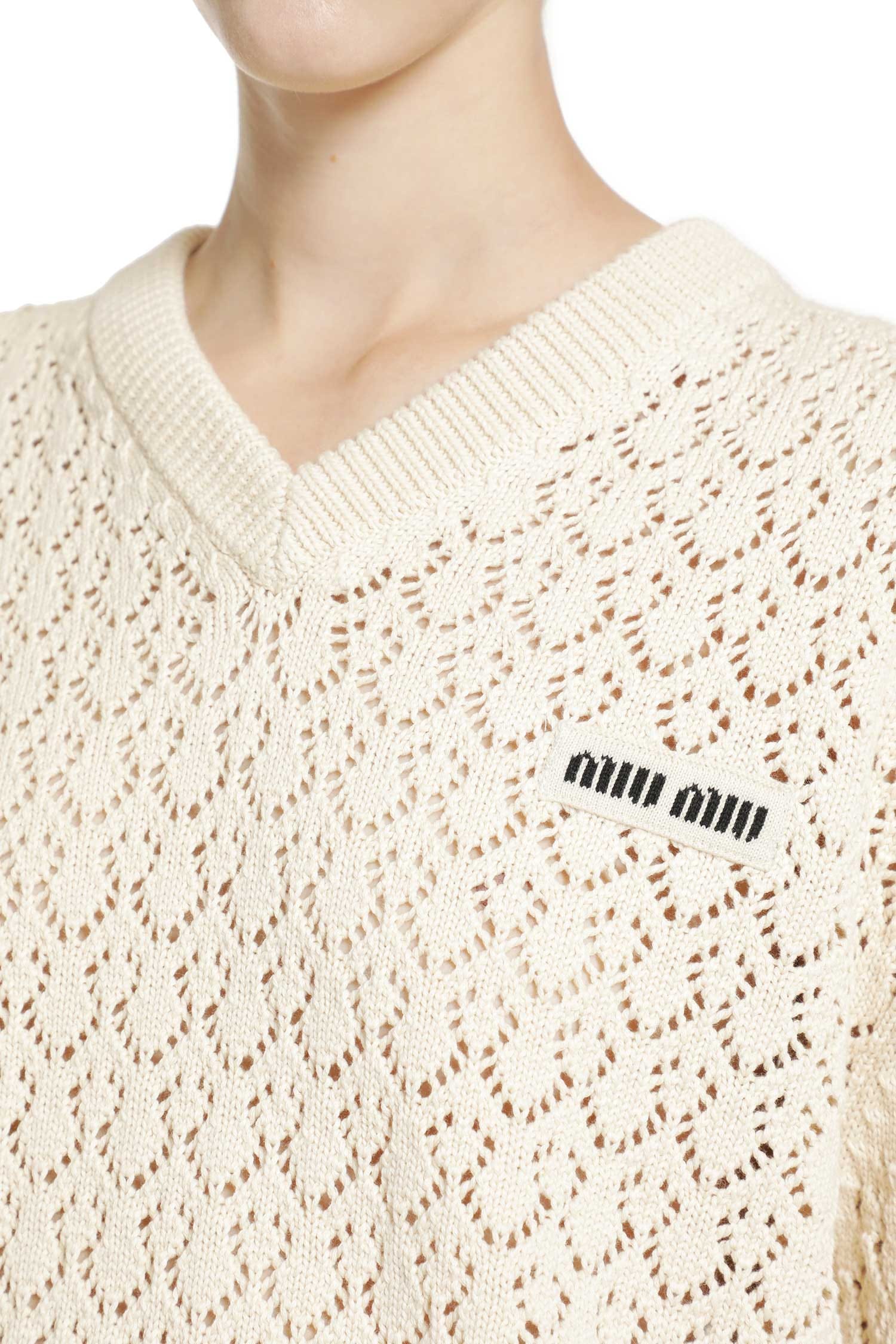 MIU MIU Cotton V - neck Sweater