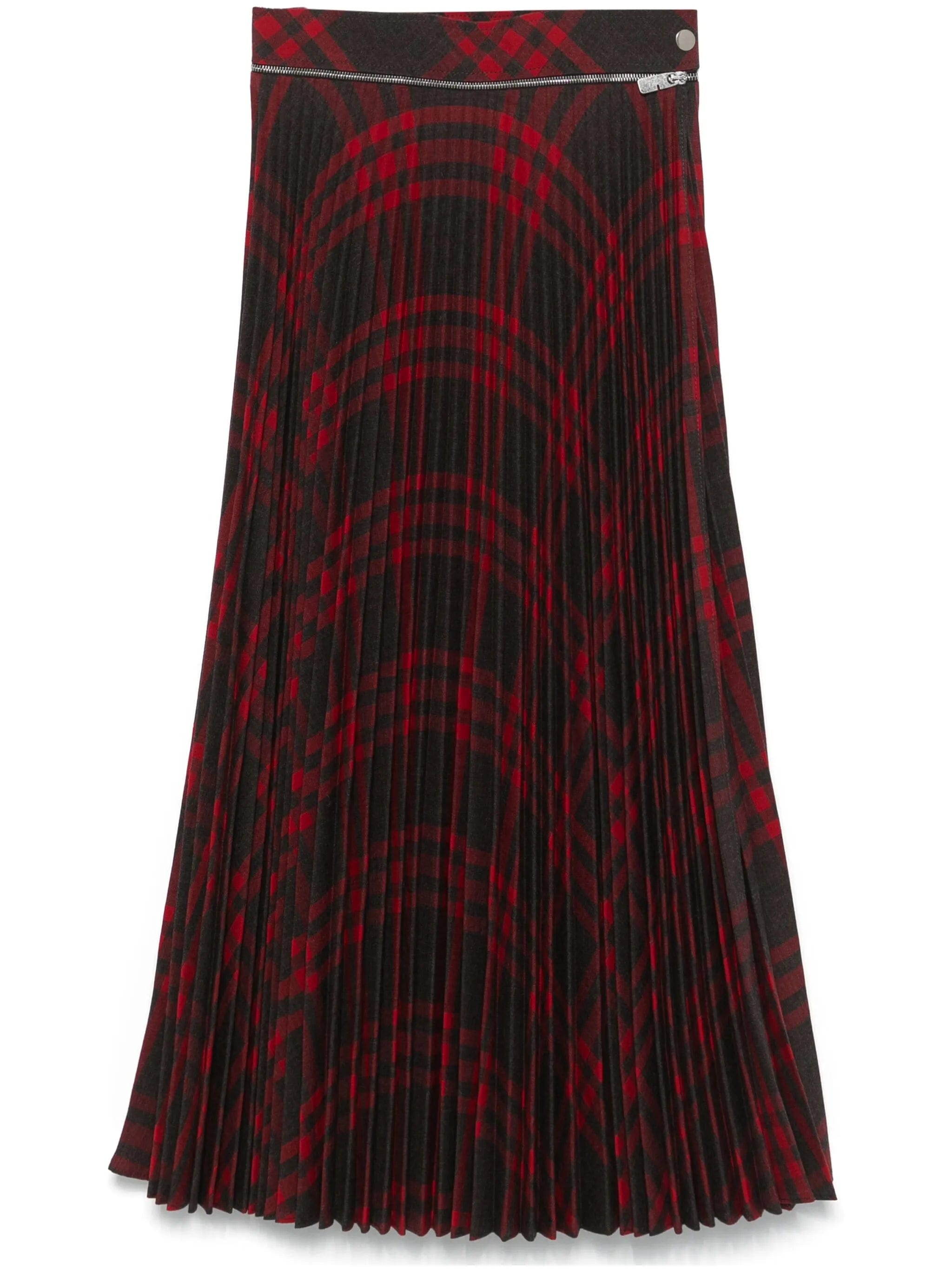 Burberry pleated checked midi skirt