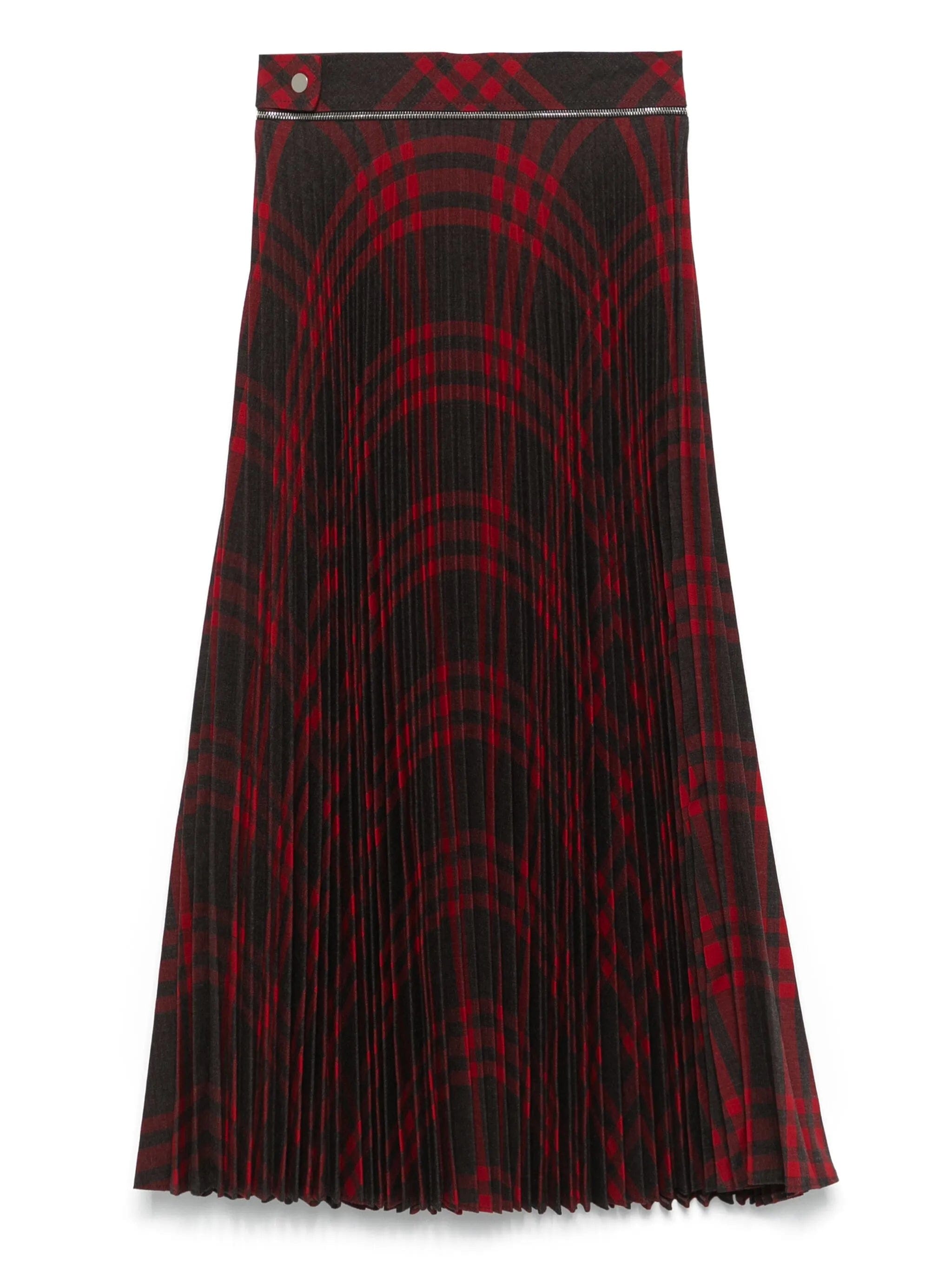 Burberry pleated checked midi skirt