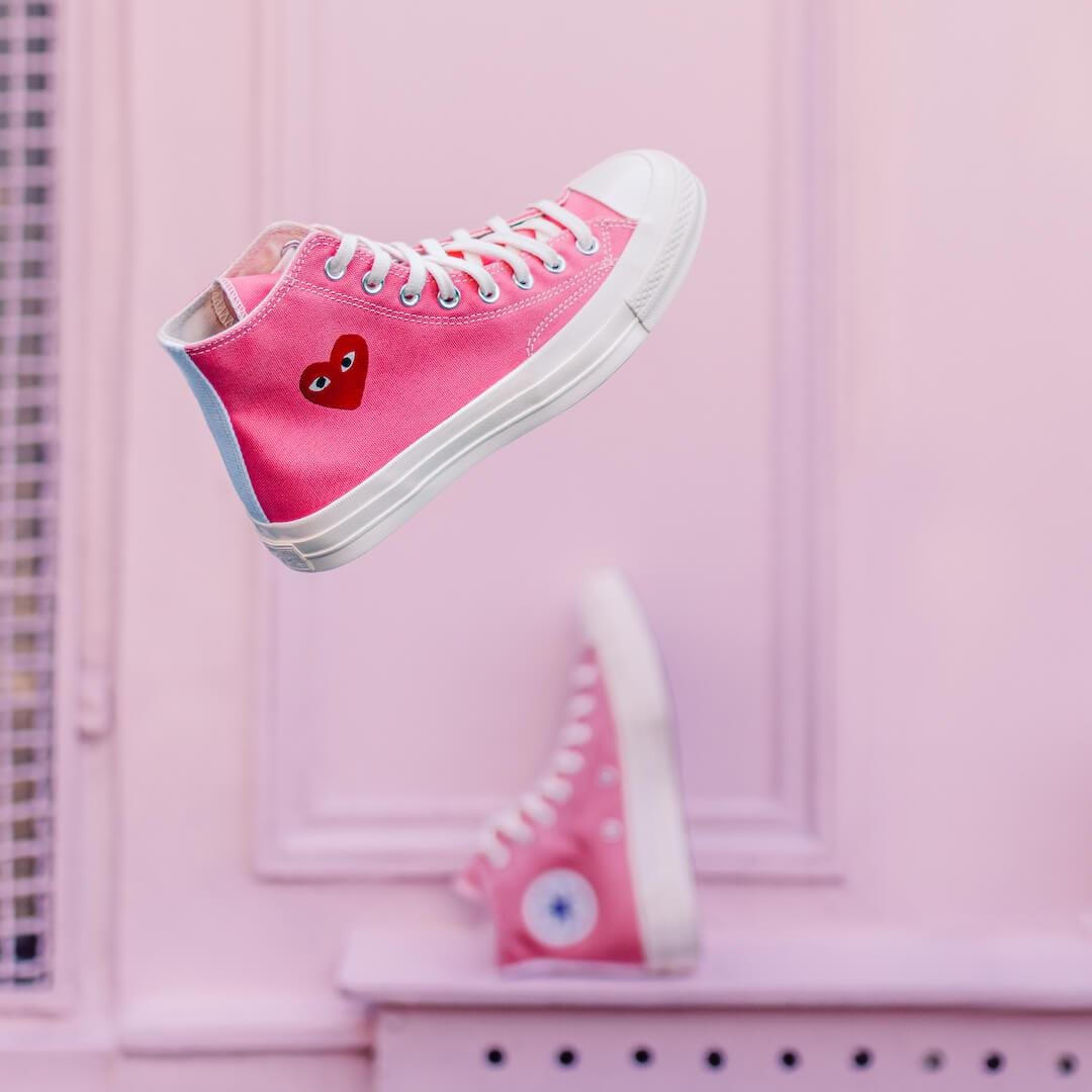 Converse Chuck Taylor All - Star 70s Hi Comme des Garçons PLAY Bright Pink