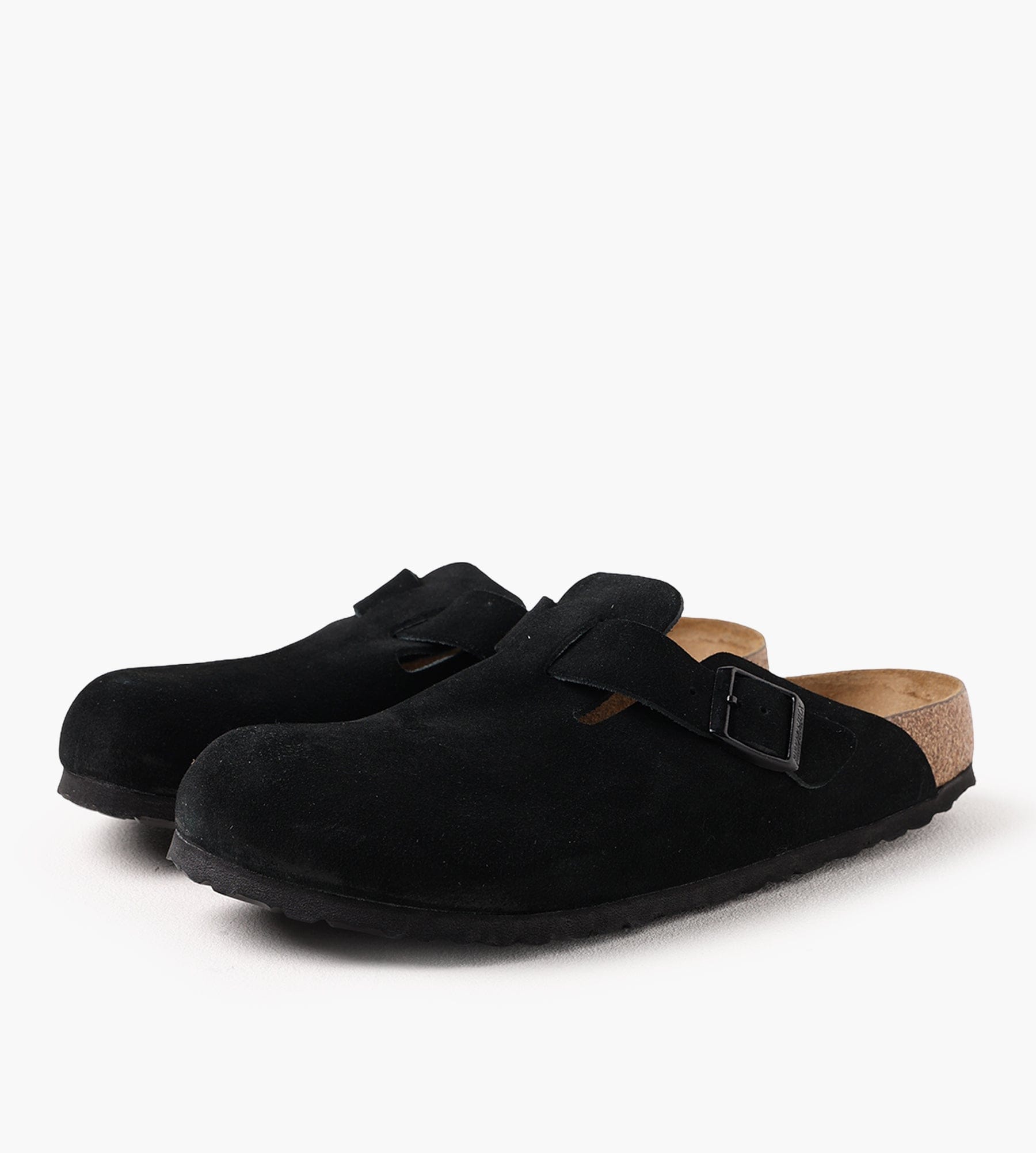 Birkenstock Boston Soft Footbed Suede Leather Black