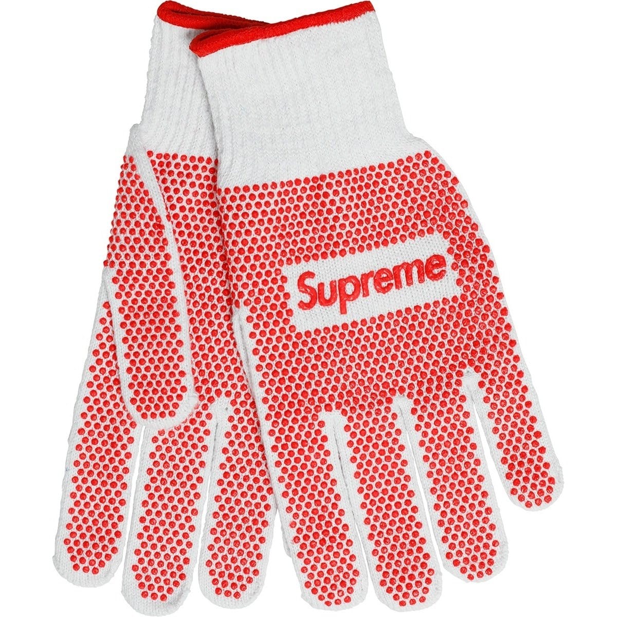 Supreme Grip Work Gloves (White/Red)