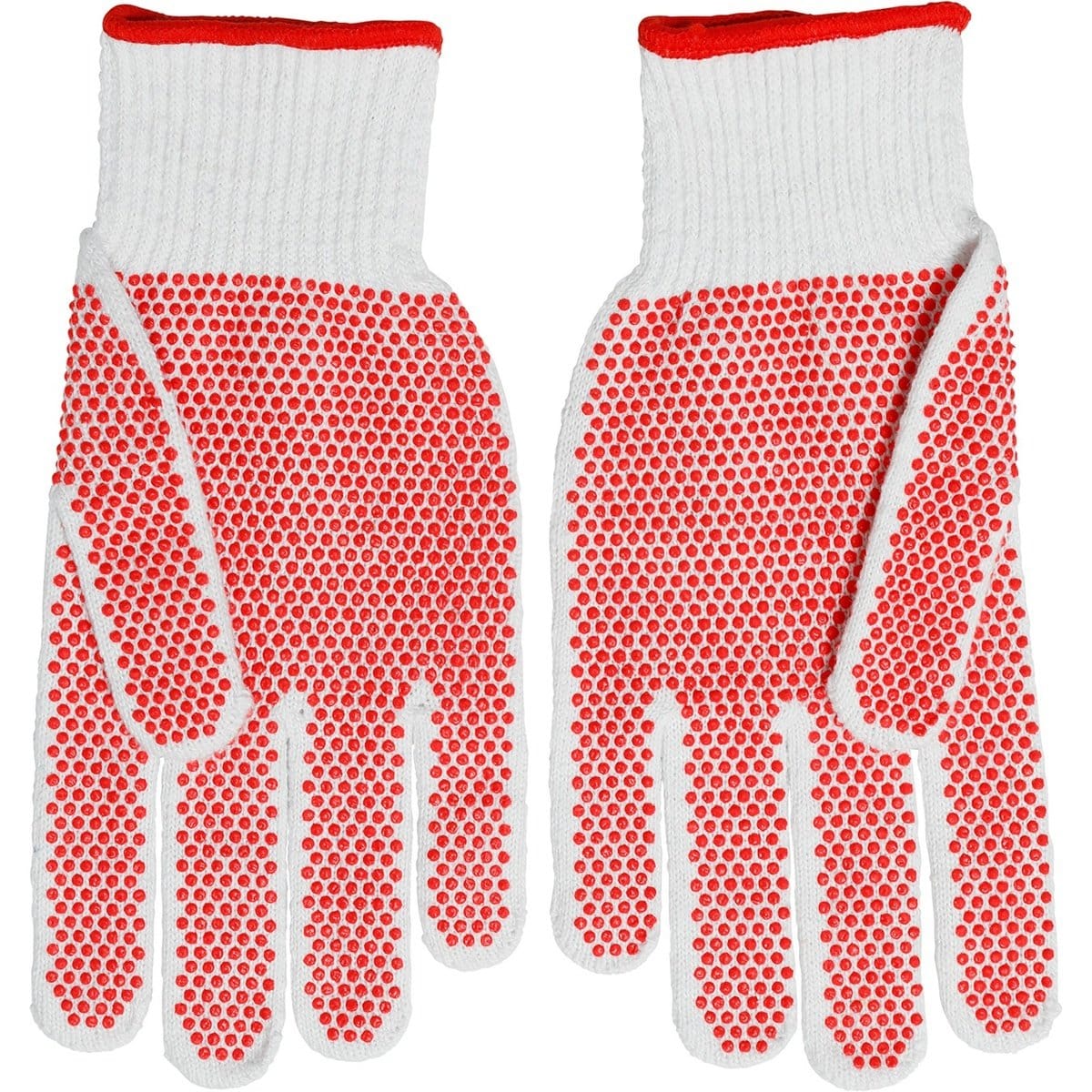 Supreme Grip Work Gloves (White/Red)
